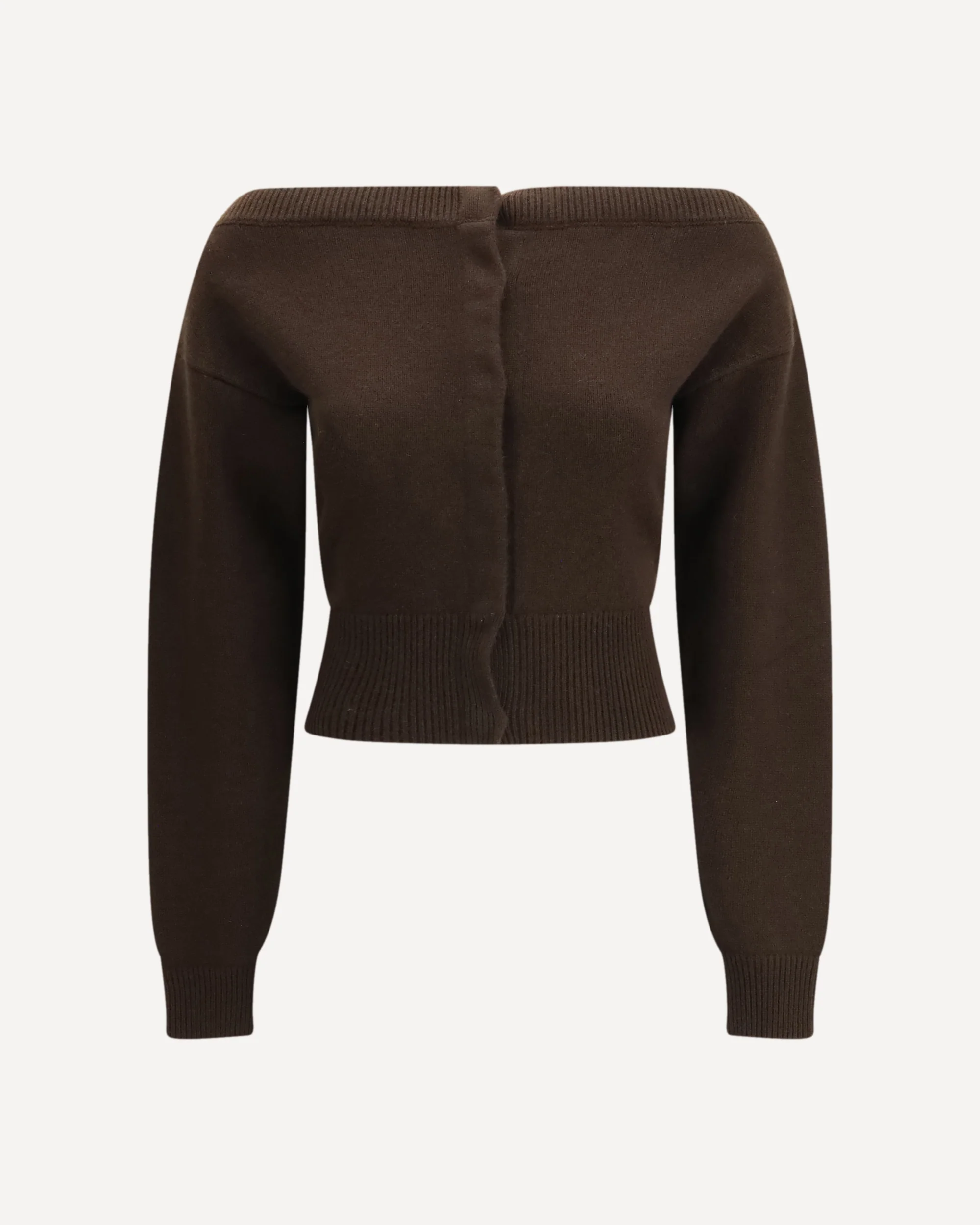 Soft cashmere open-neck shrunken Cardigan - BROWN | Cheap Luxury Handbags Store,