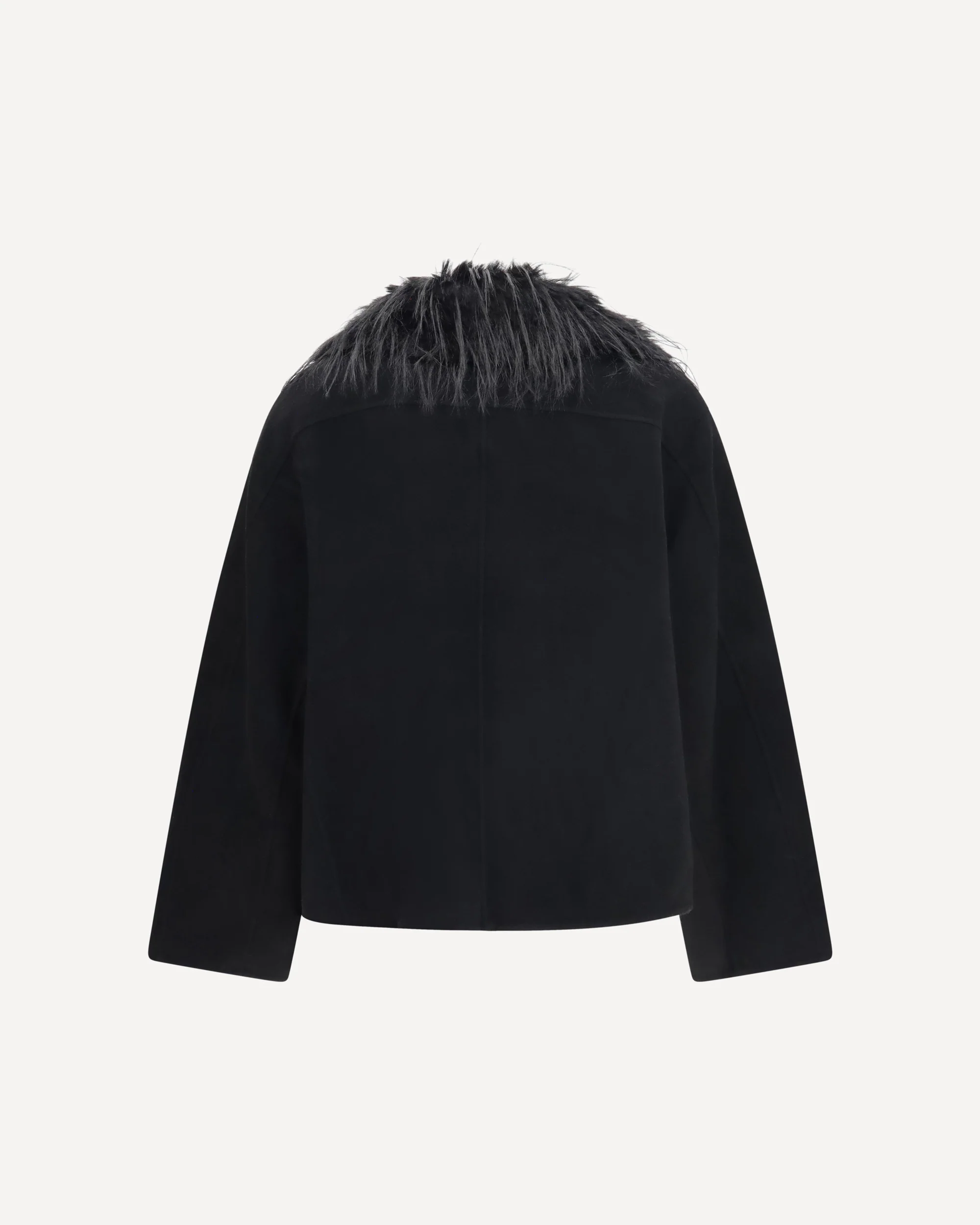 Rafe Jacket with faux-fur collar - BLACK | Cheap Luxury Handbags Store,