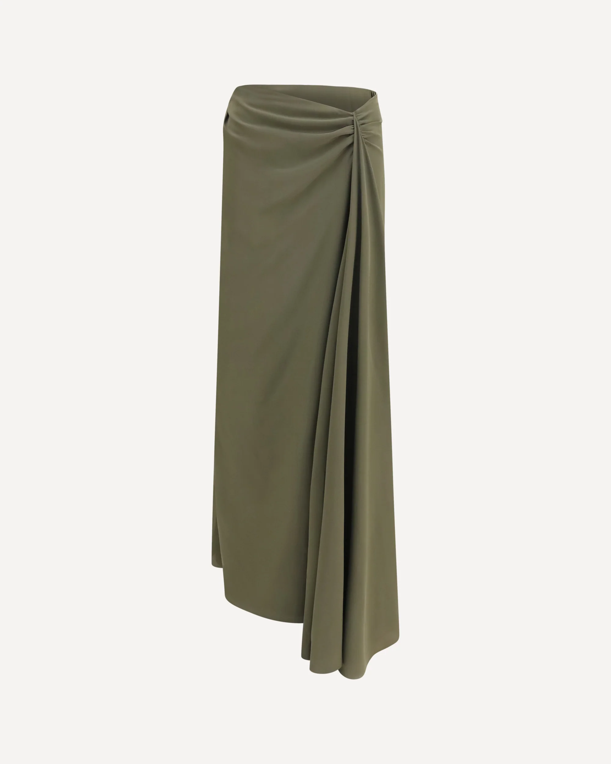 Draped long Skirt - GREEN | Cheap Luxury Handbags Store,