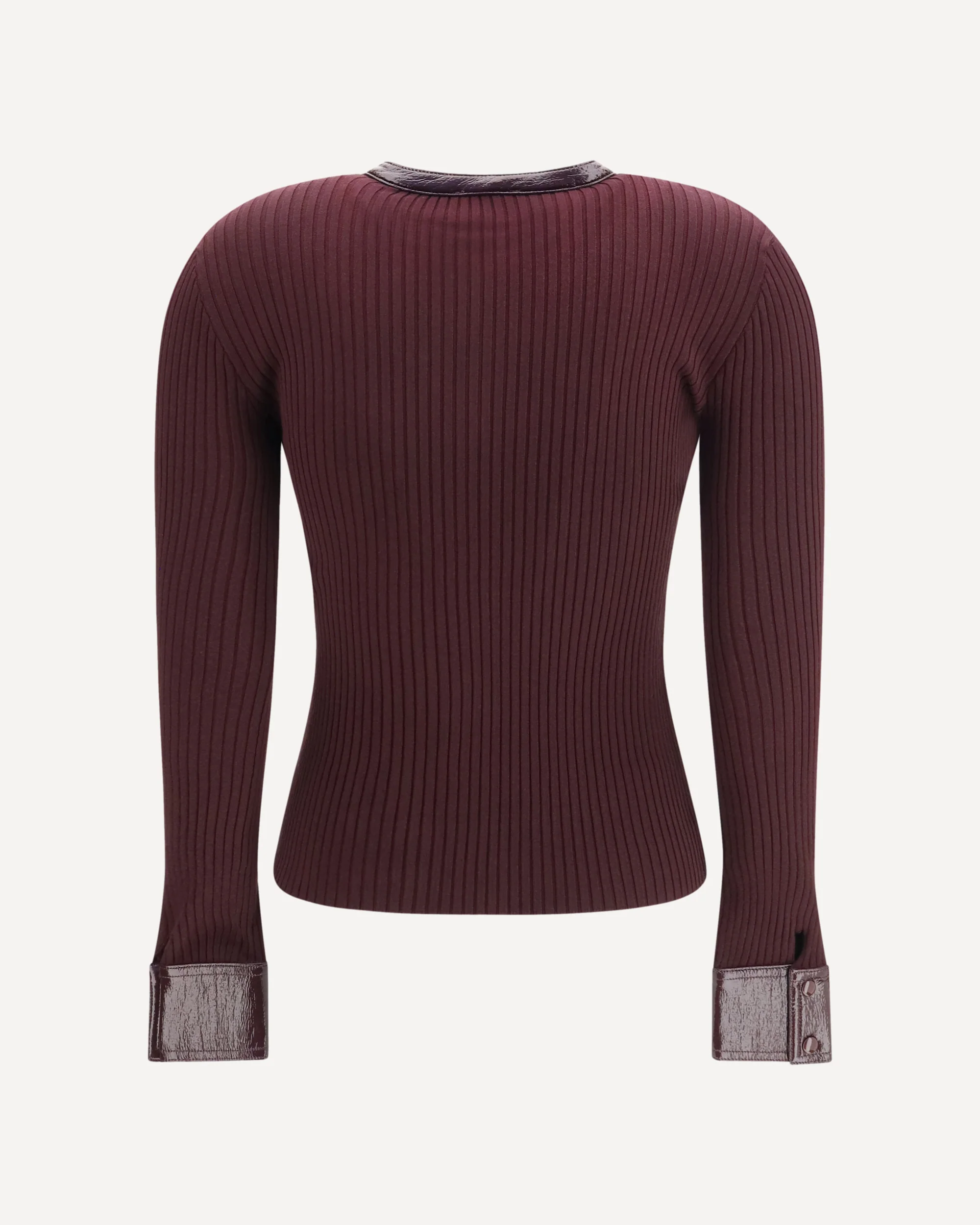 Vinyl and knit Cardigan - BORDEAUX | Cheap Luxury Handbags Store,