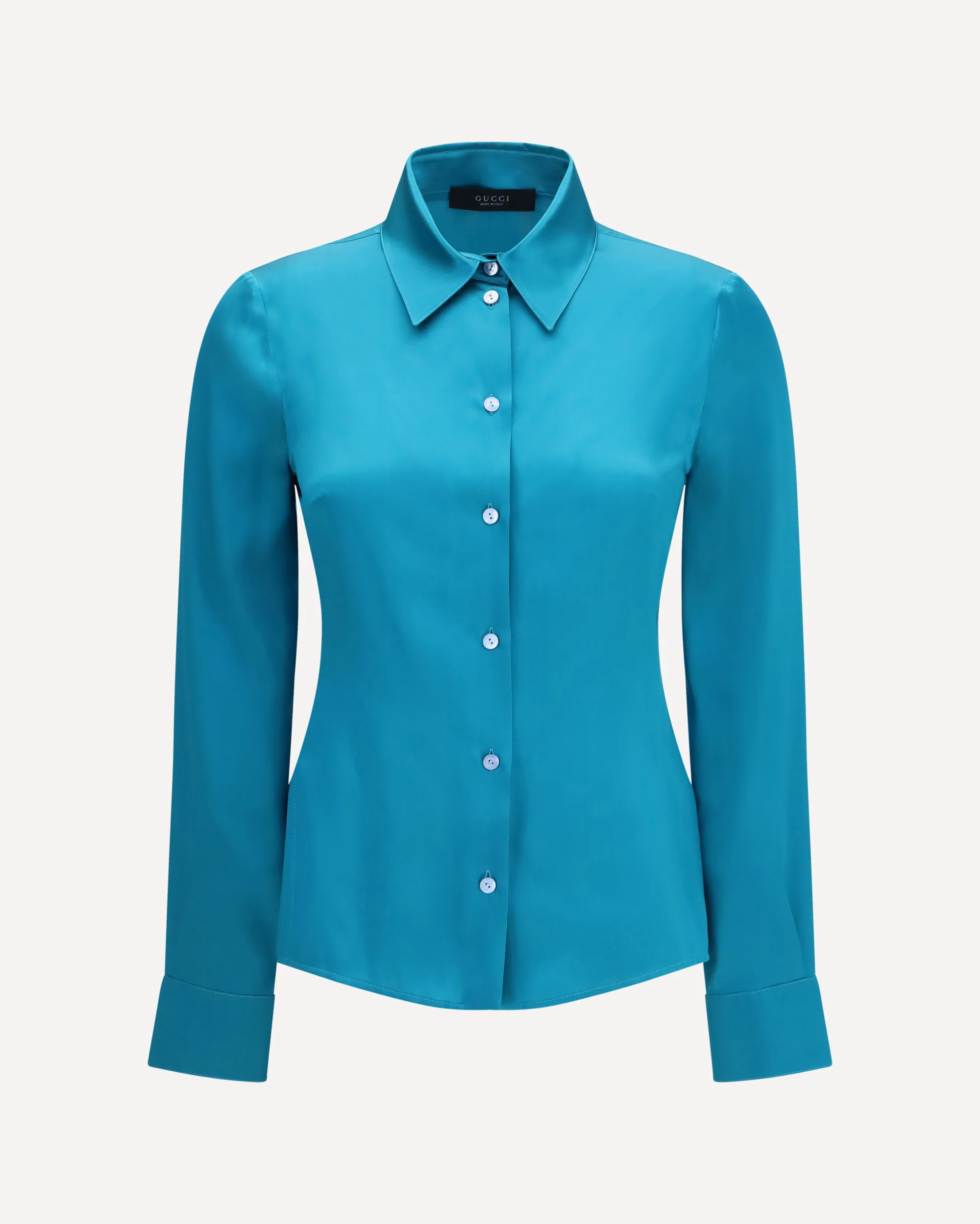 Silk satin Shirt - LIGHT BLUE | Cheap Luxury Handbags Store,