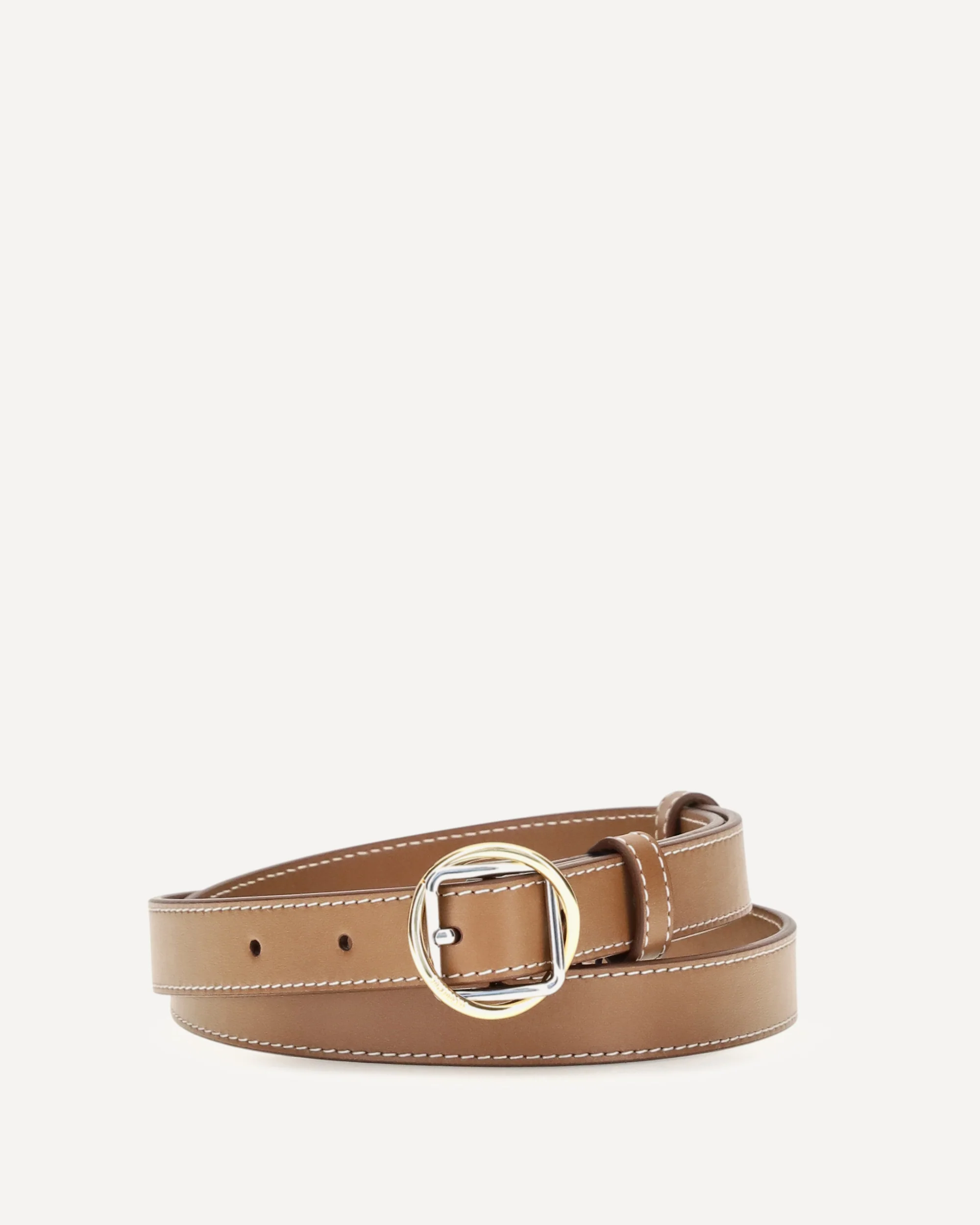 Salon slim leather Belt - BEIGE | Cheap Luxury Handbags Store,