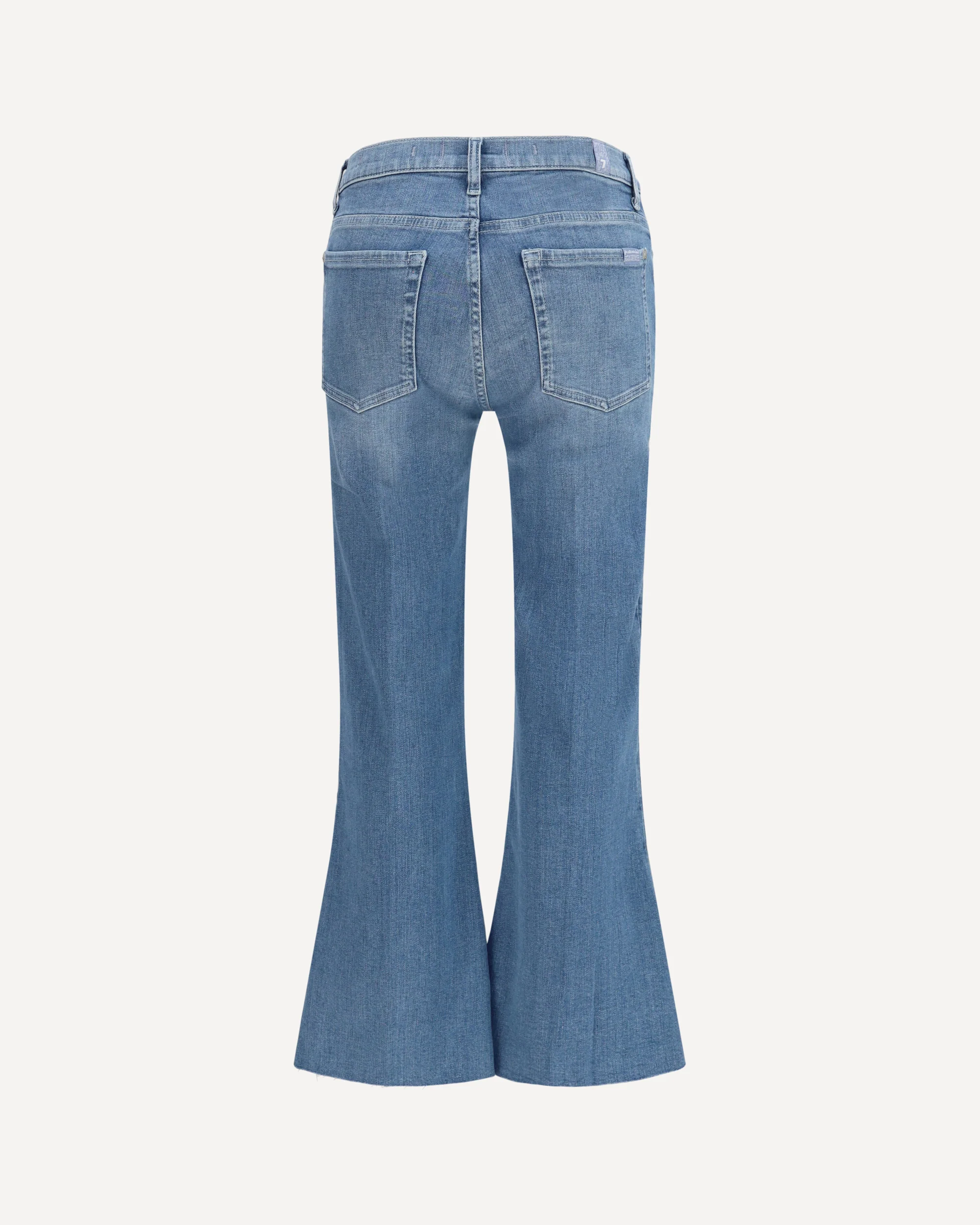 Cropped flared Jeans with raw hem - LIGHT BLUE | Cheap Luxury Handbags Store,