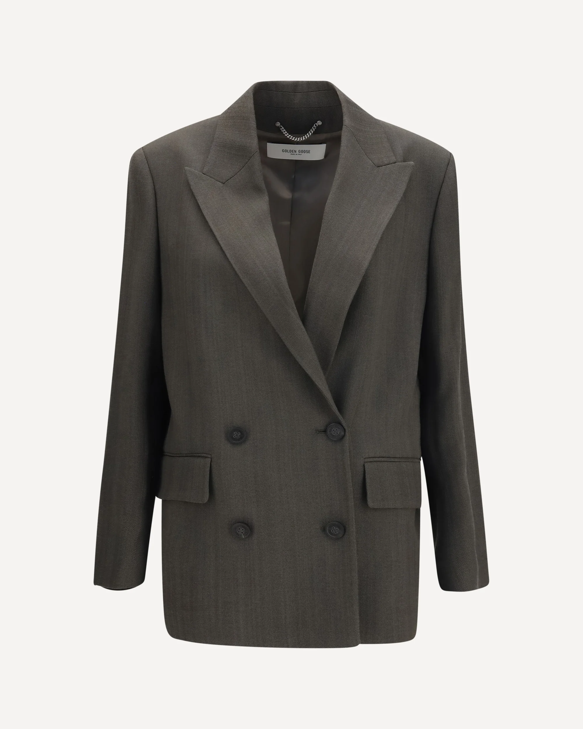 Double-breasted Blazer with drawstring - GREEN | Cheap Luxury Handbags Store,