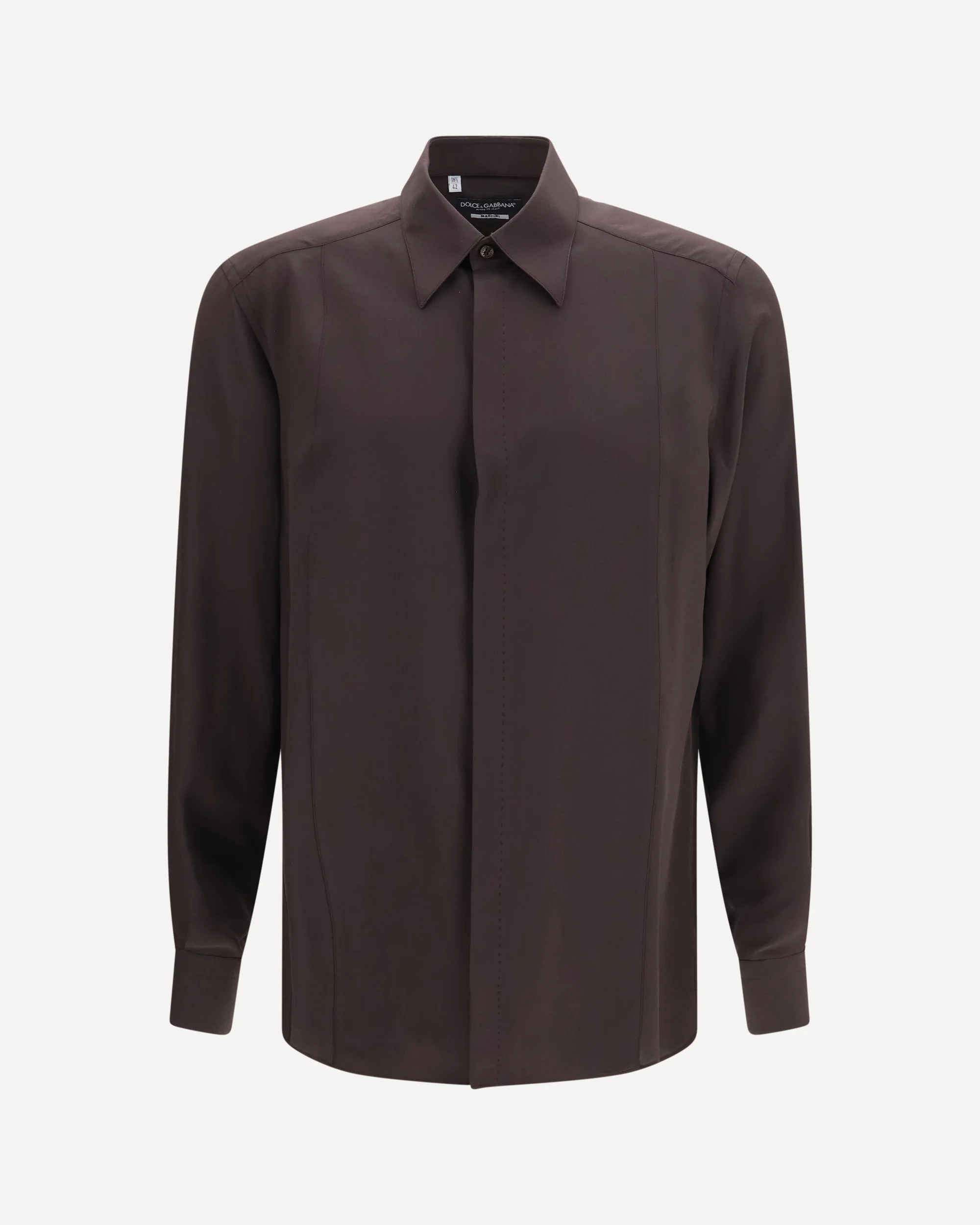 Martini crêpe de chine Shirt - BROWN | Cheap Luxury Handbags Store,