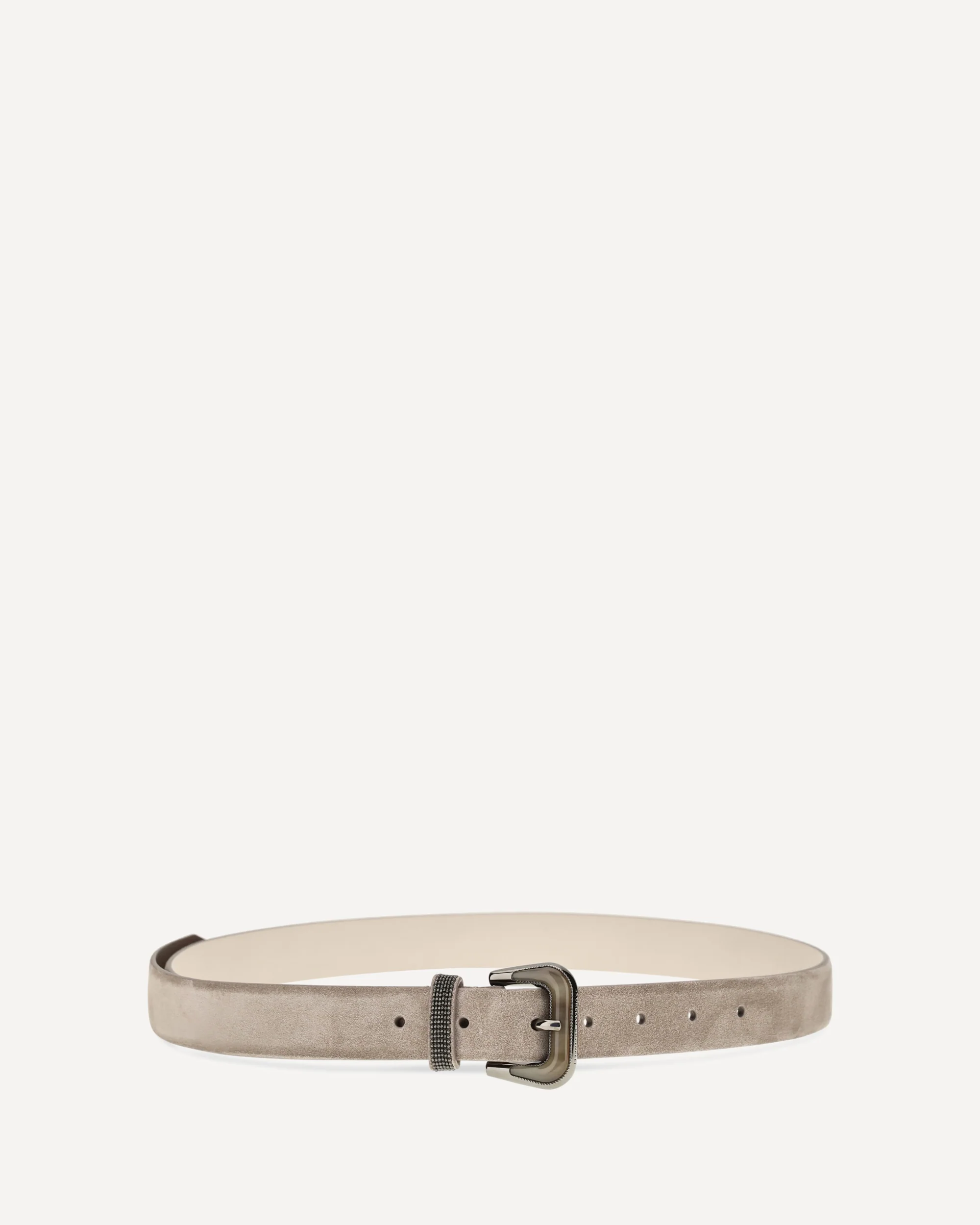 Suede Belt with Shiny Loop - BEIGE | Cheap Luxury Handbags Store,