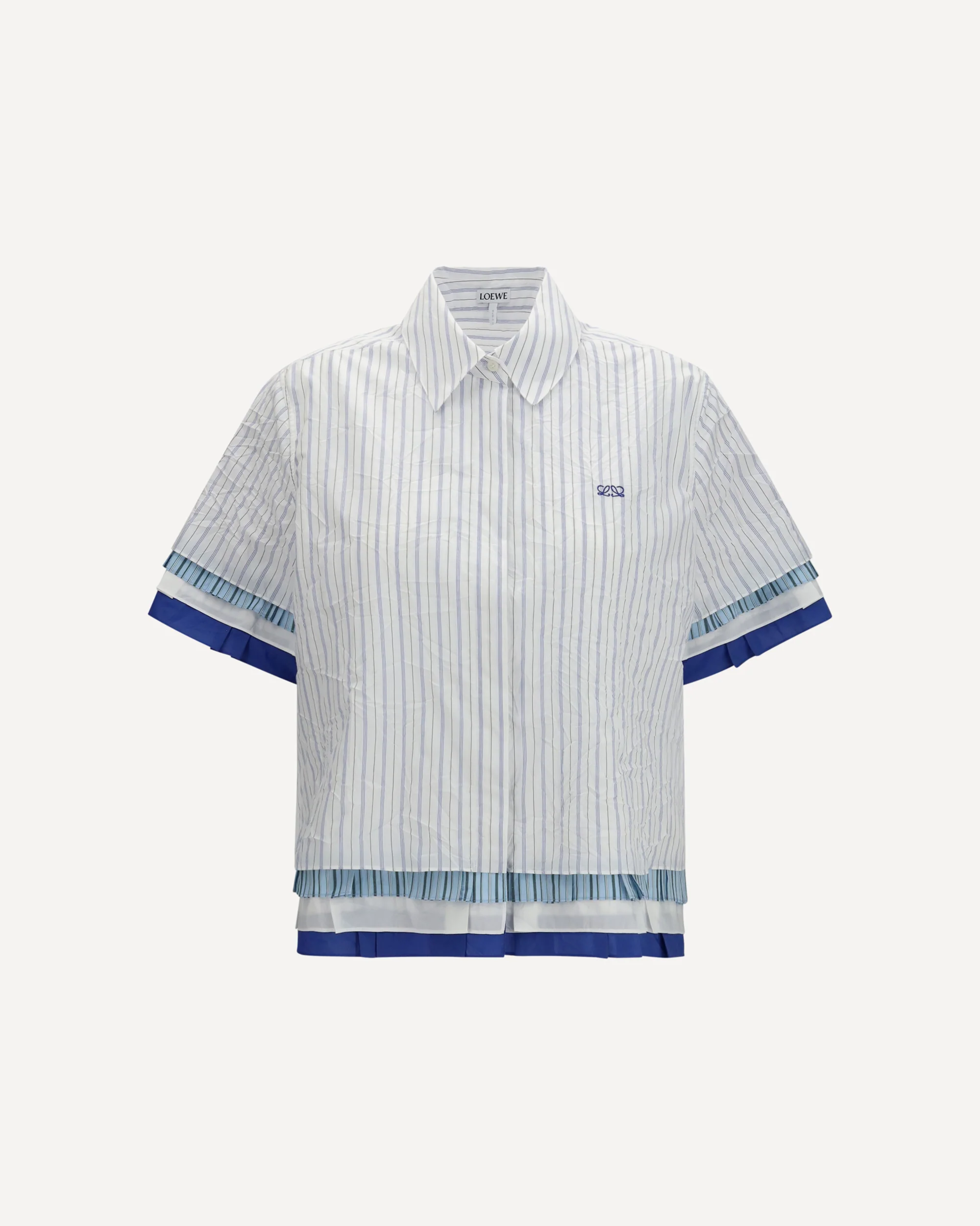 Short-sleeved striped Shirt - WHITE | Cheap Luxury Handbags Store,