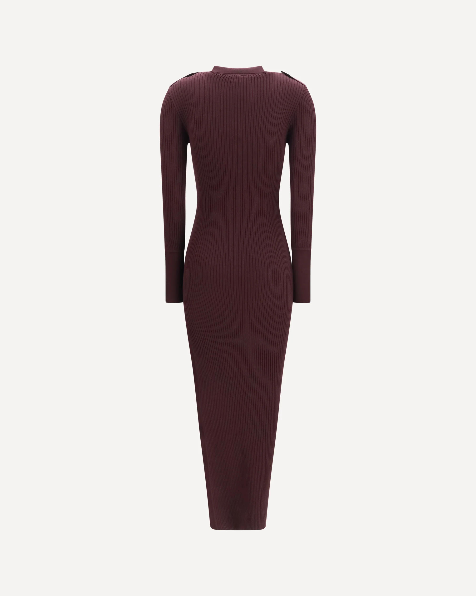 Rib knit polo long Dress - BORDEAUX | Cheap Luxury Handbags Store,