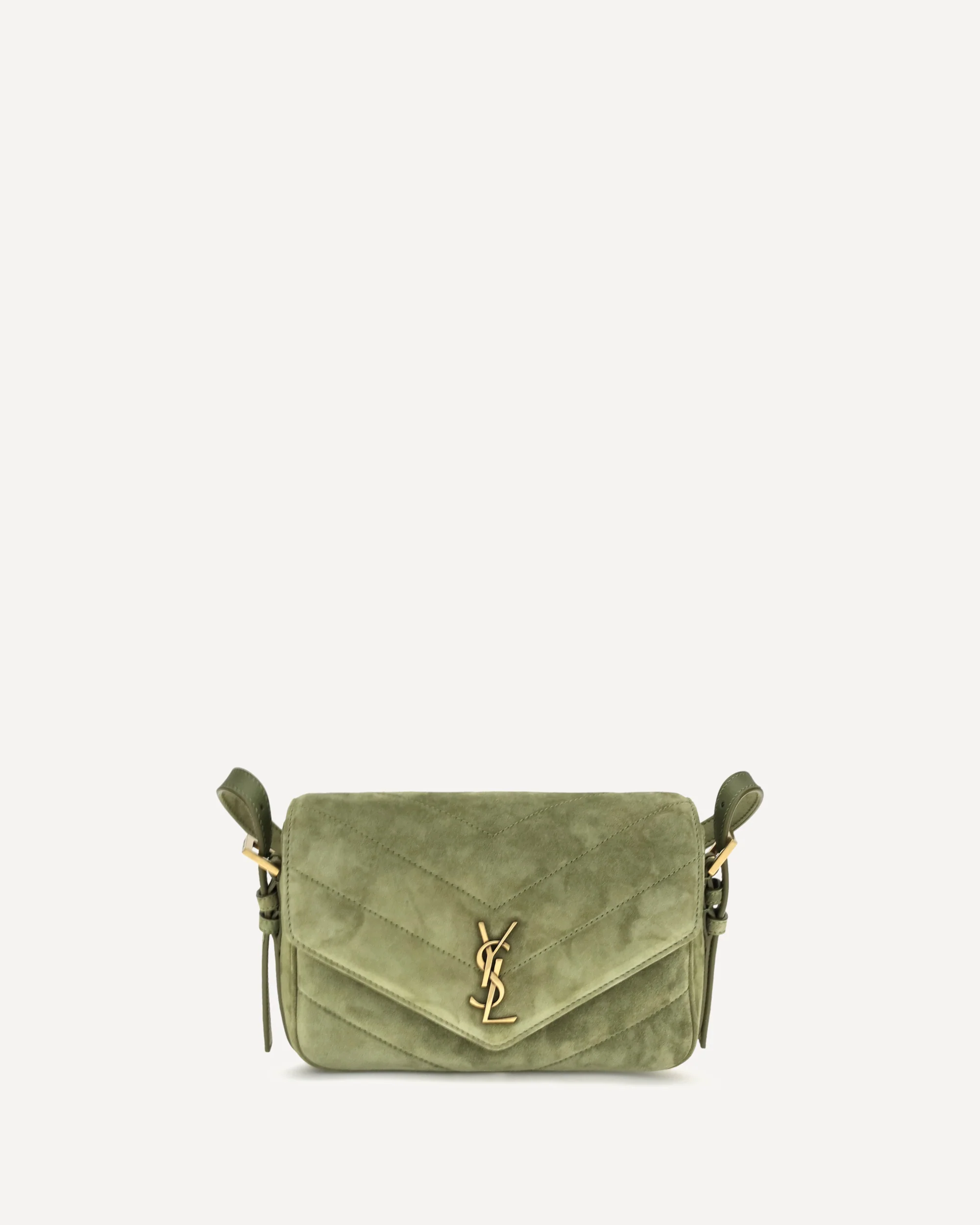 Small LouLou matelassé suede Shoulder Bag - GREEN | Cheap Luxury Handbags Store,