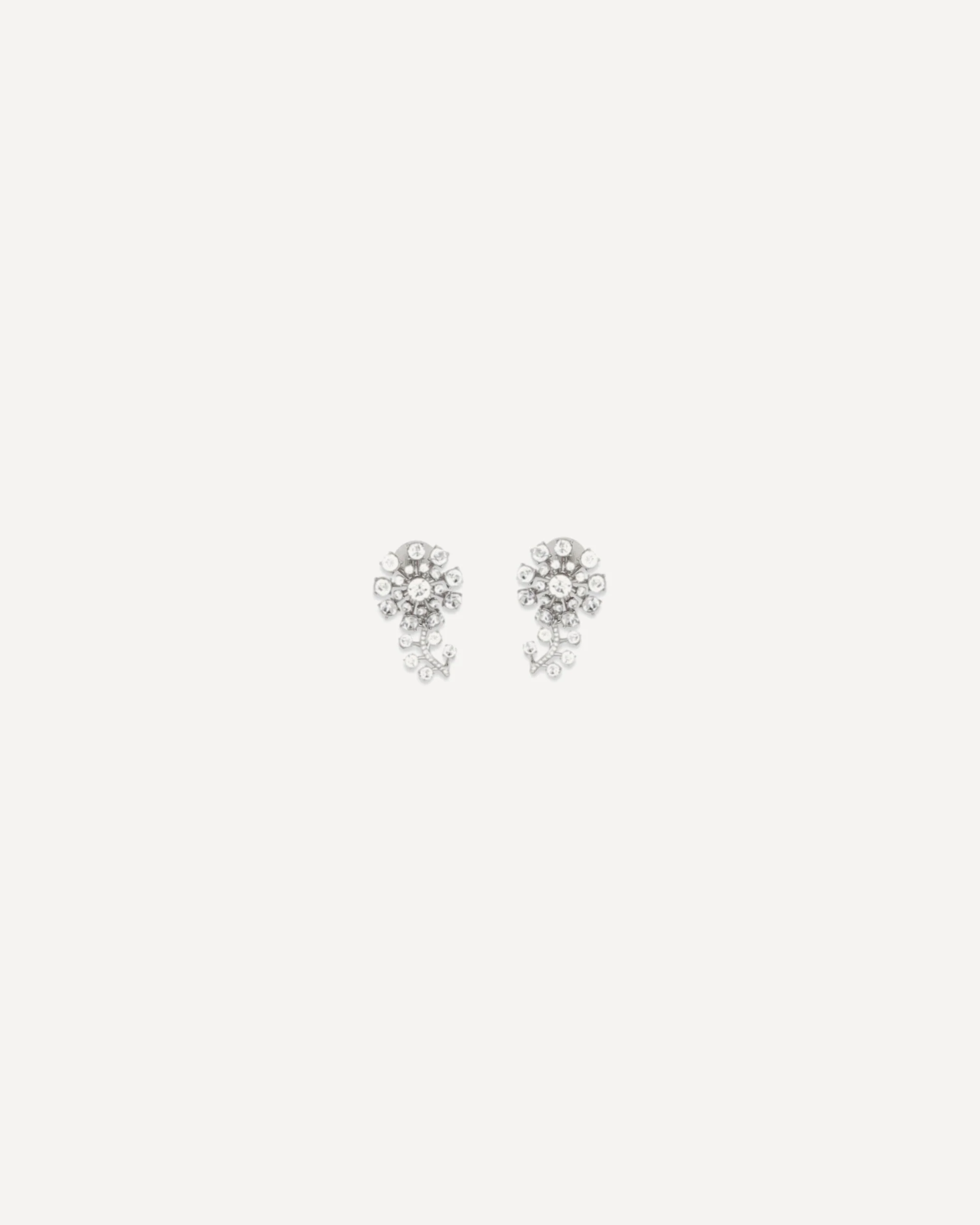 Crystal Flower Earrings - SILVER | Cheap Luxury Handbags Store,
