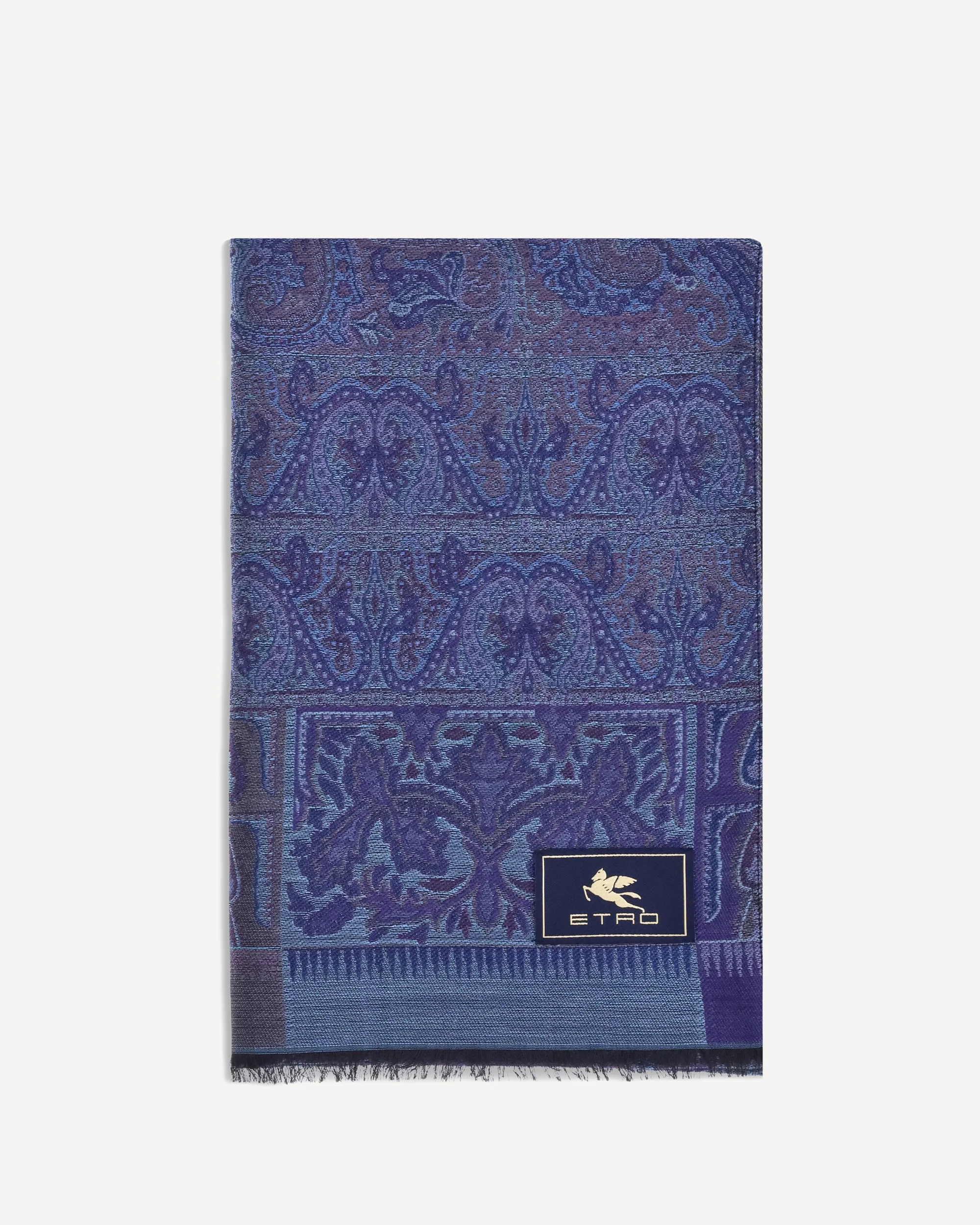 jacquard wool and silk Scarf - BLUE | Cheap Luxury Handbags Store,
