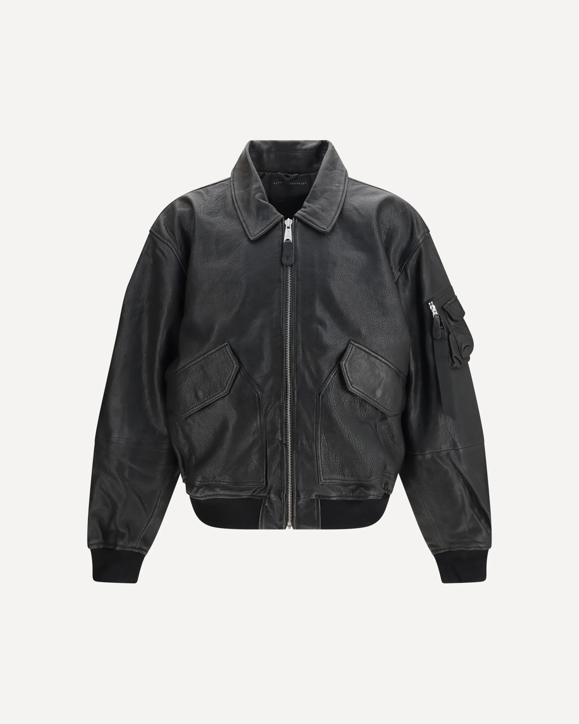CWU-36/P leather UV Bomber Jacket - BLACK | Cheap Luxury Handbags Store,