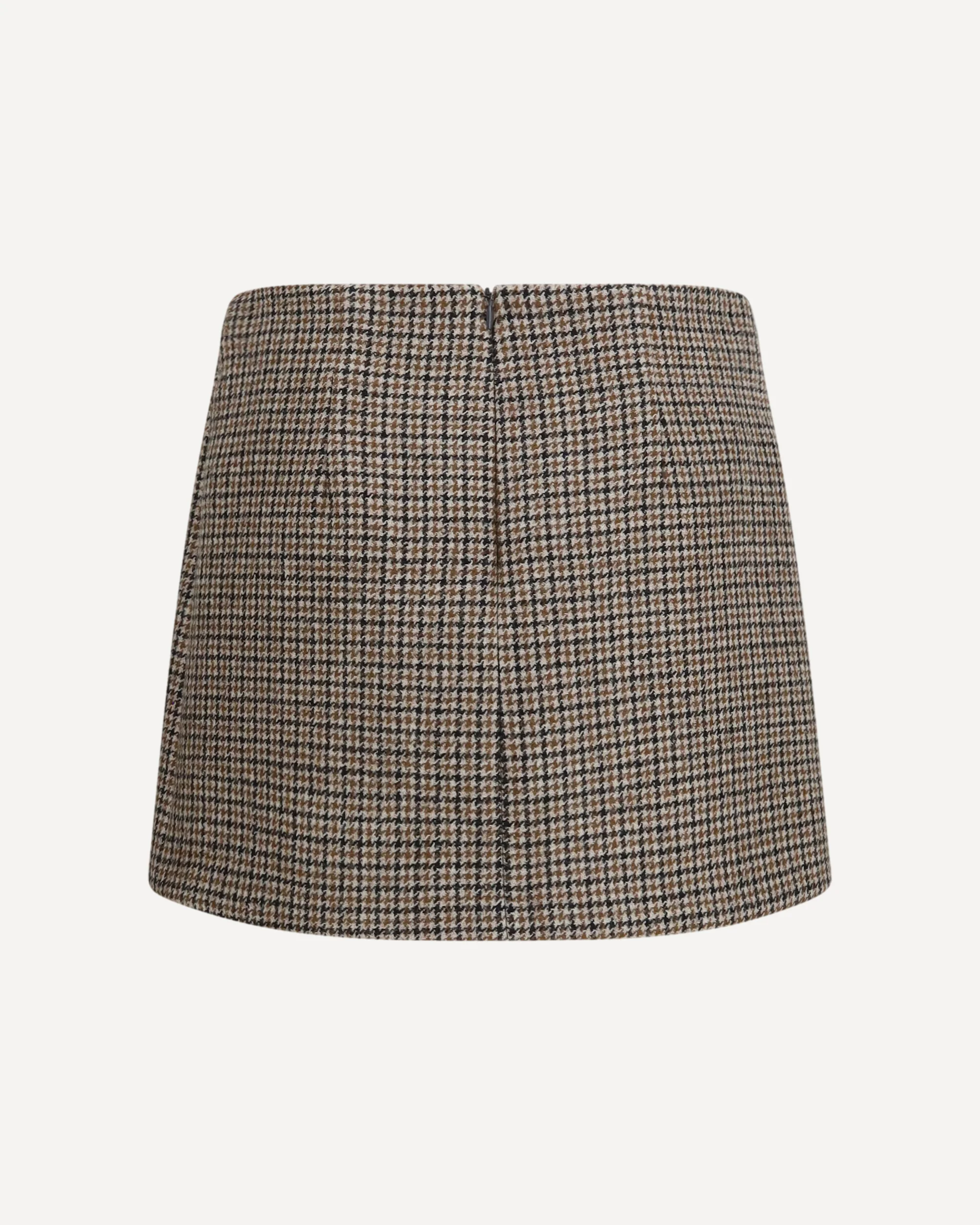 Houndstooth Mini Skirt - BROWN | Cheap Luxury Handbags Store,