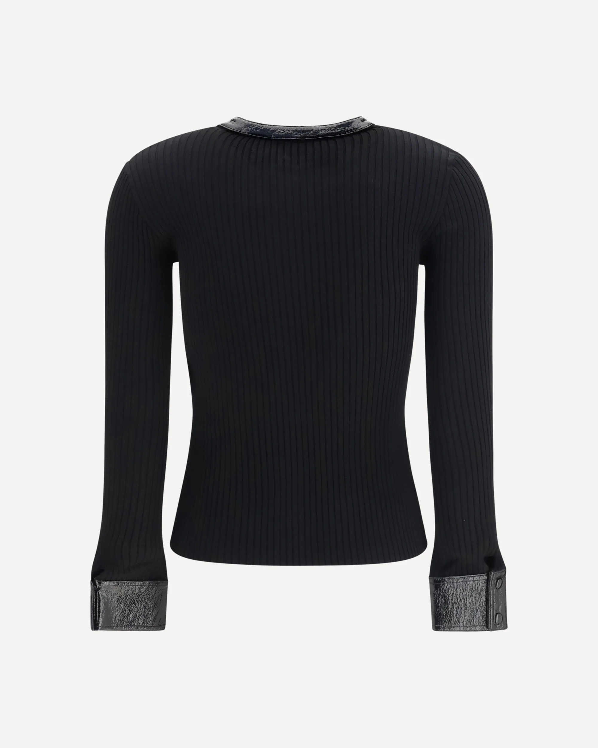 Vinyl and knit Cardigan - BLACK | Cheap Luxury Handbags Store,