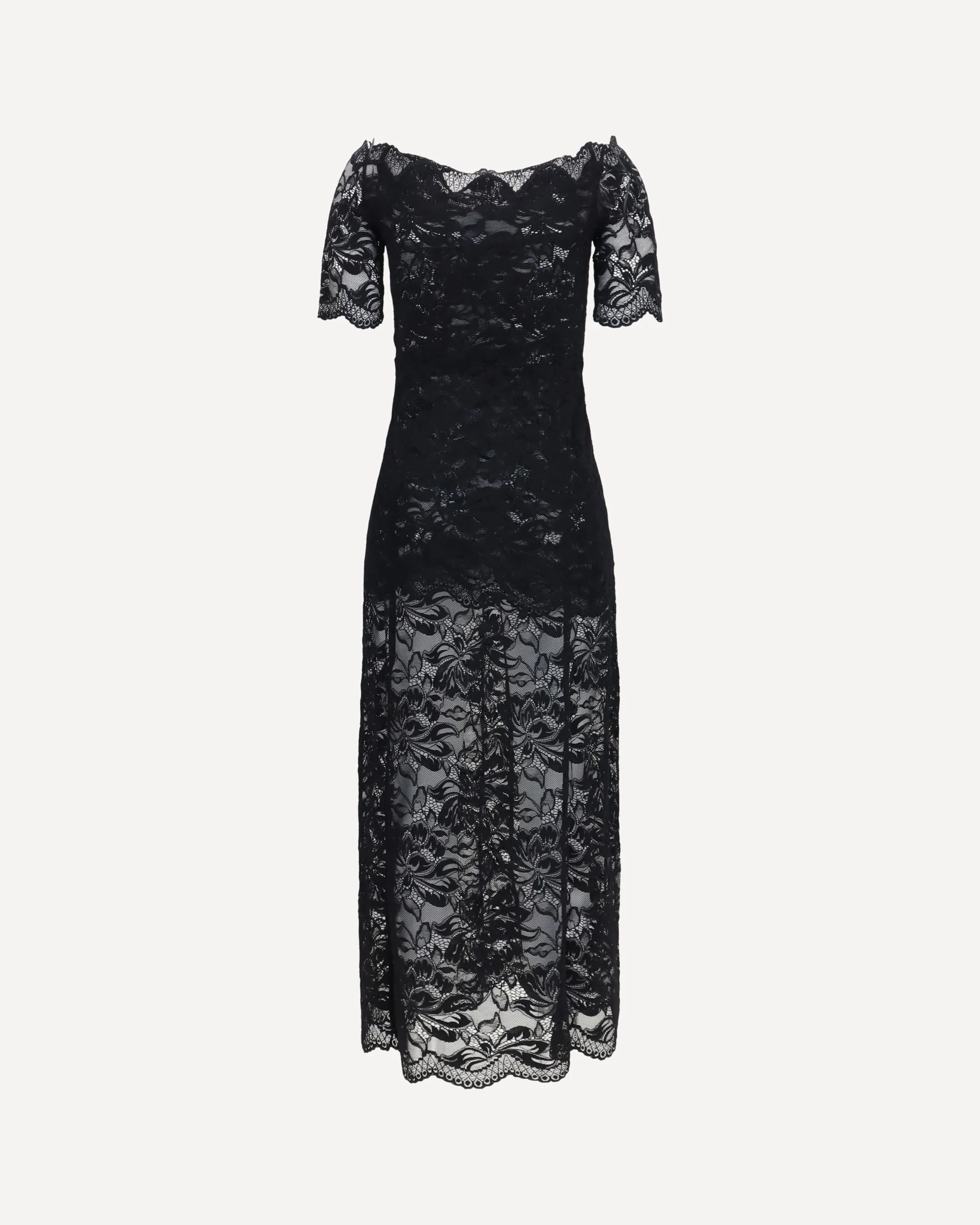 Floral lace Long Dress - BLACK | Cheap Luxury Handbags Store,
