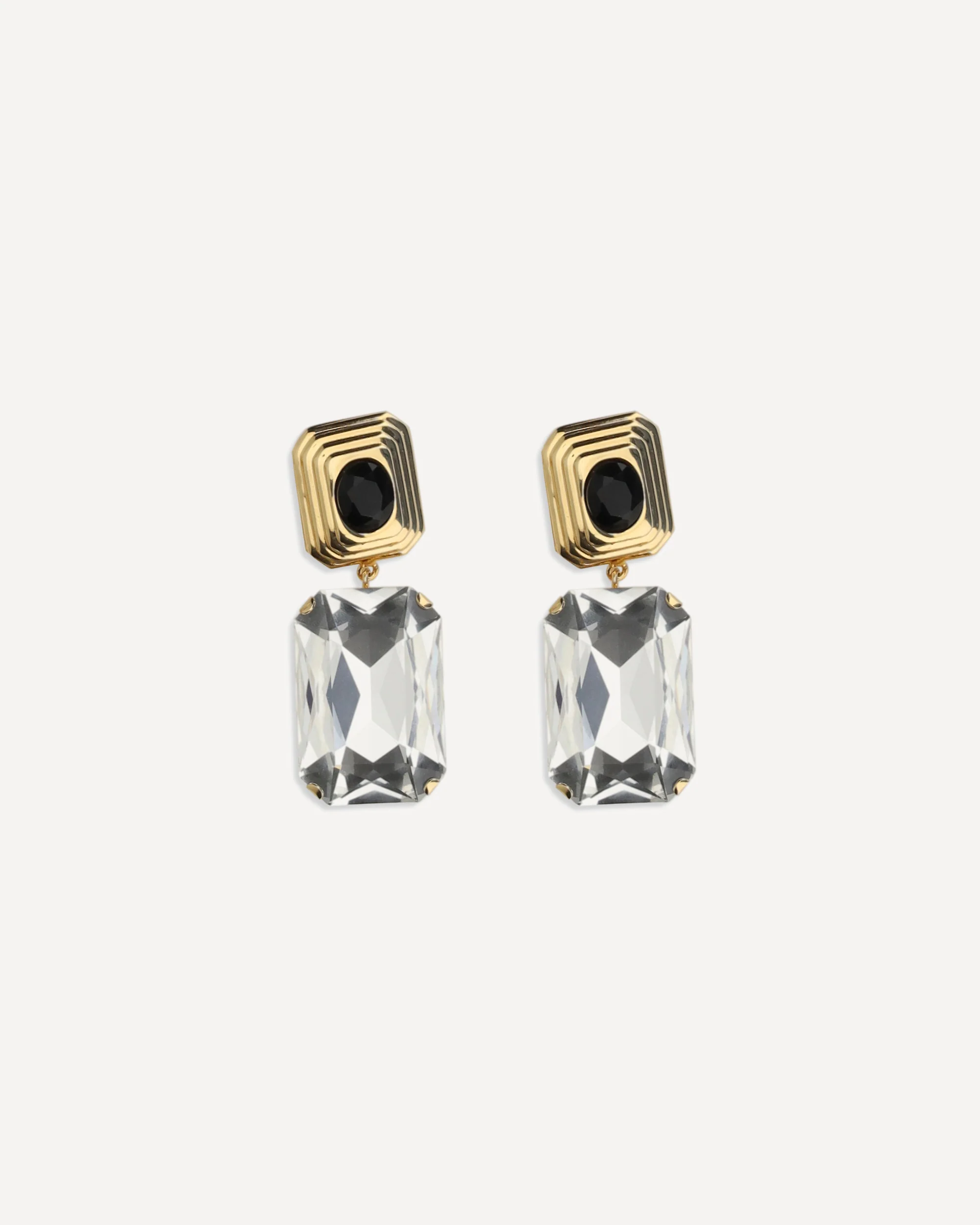 Clip-on Earrings with crystal drop - GOLD | Cheap Luxury Handbags Store,