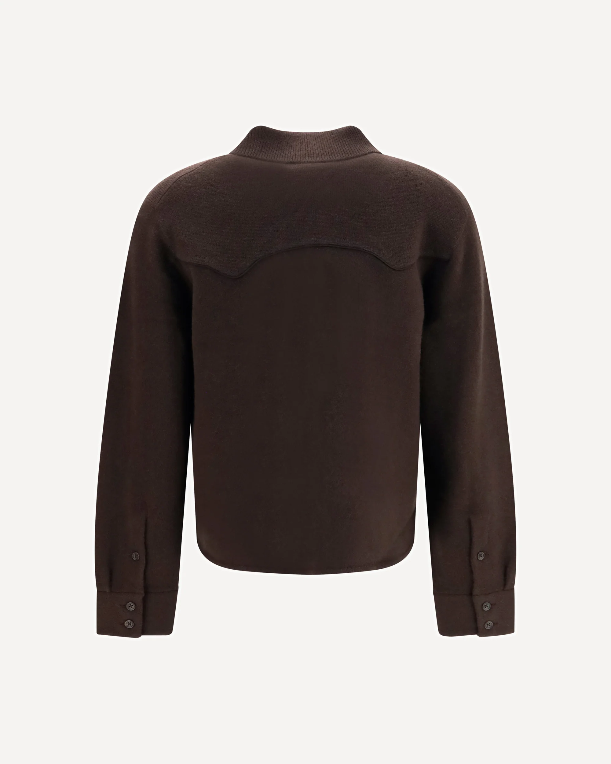 Cropped Western cashmere Shirt - BROWN | Cheap Luxury Handbags Store,