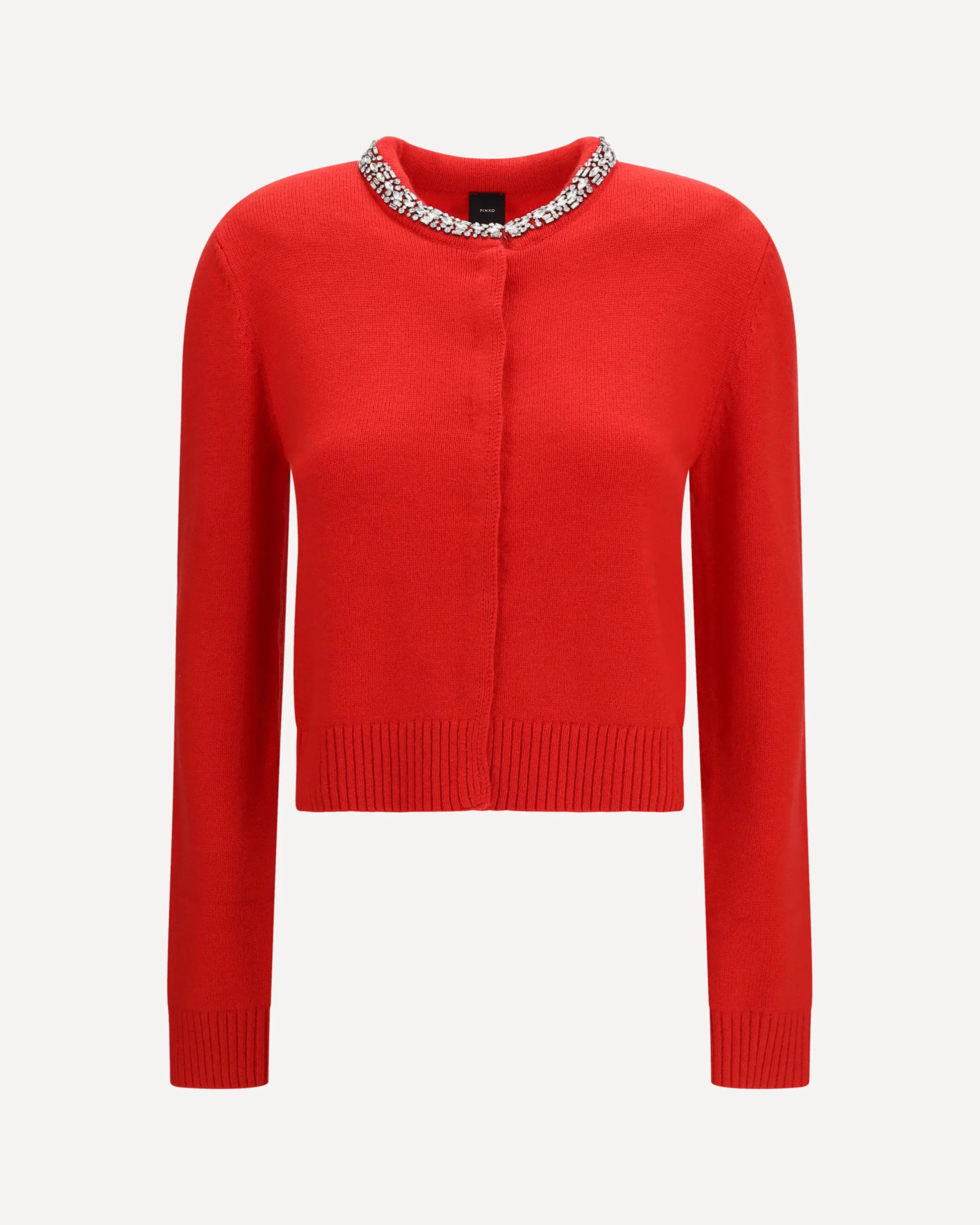 Colonia Cardigan with jewel collar - RED | Cheap Luxury Handbags Store,