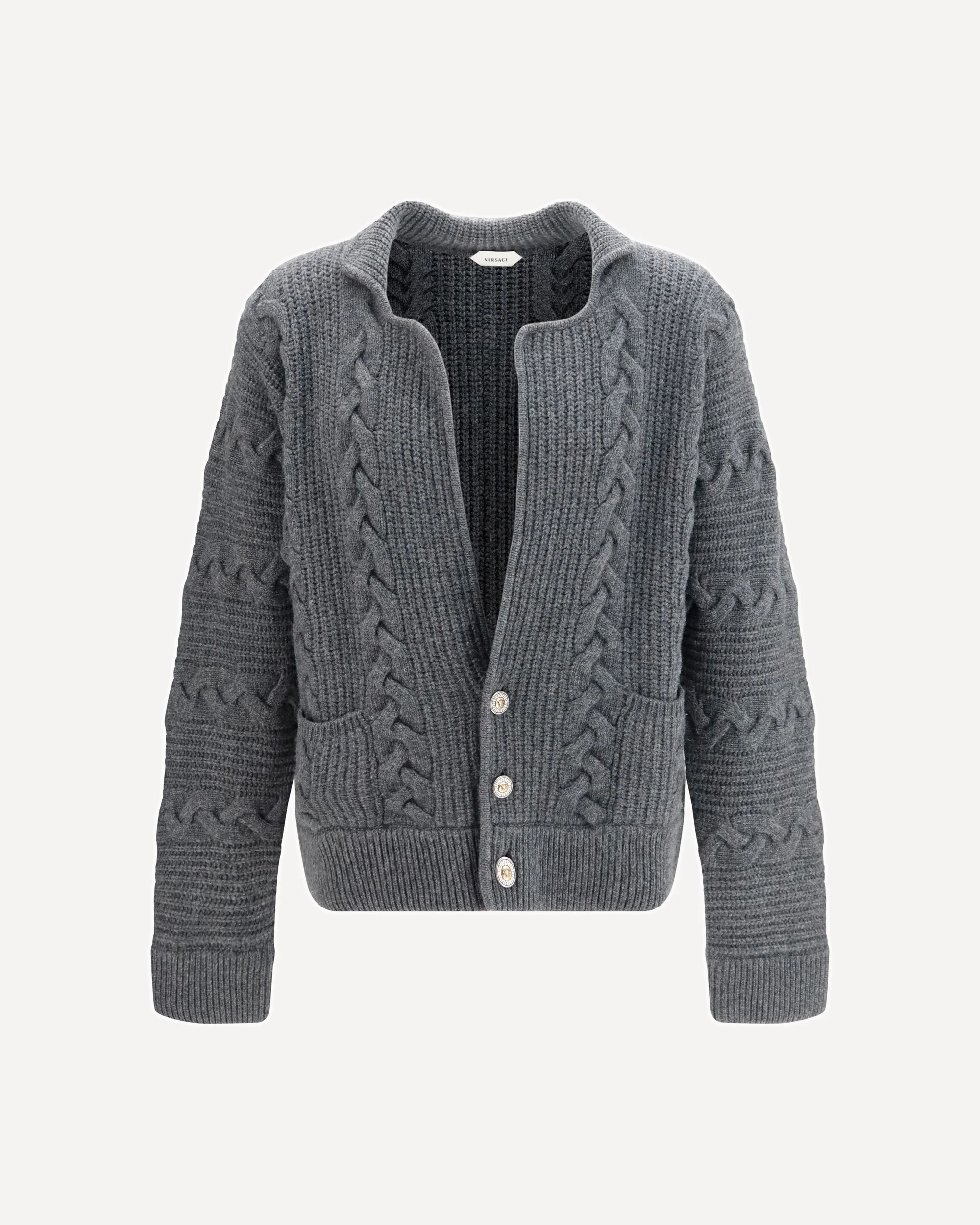 Knitted button Cardigan - GREY | Cheap Luxury Handbags Store,