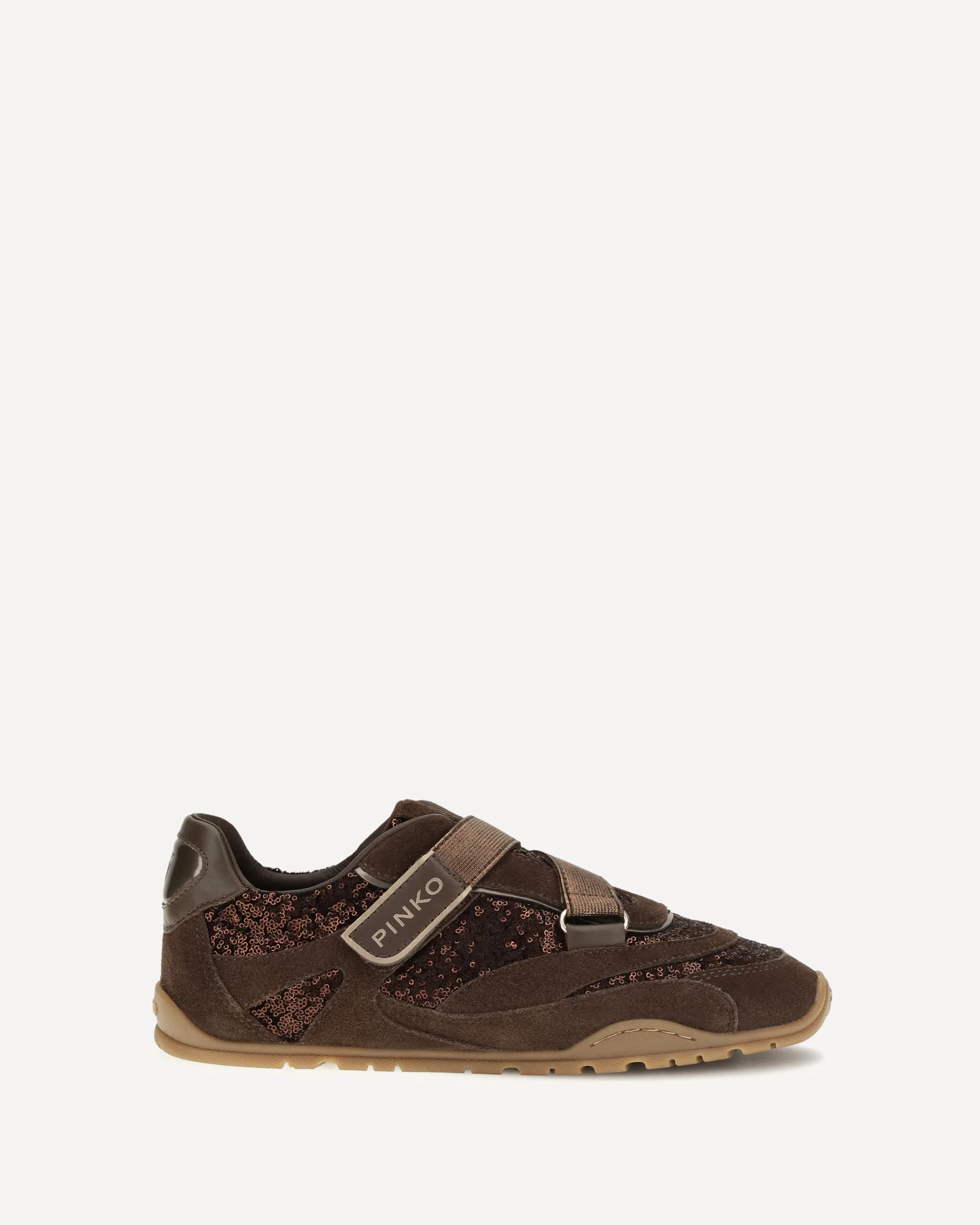 Yulia suede Sneakers with sequins - BROWN | Cheap Luxury Handbags Store,