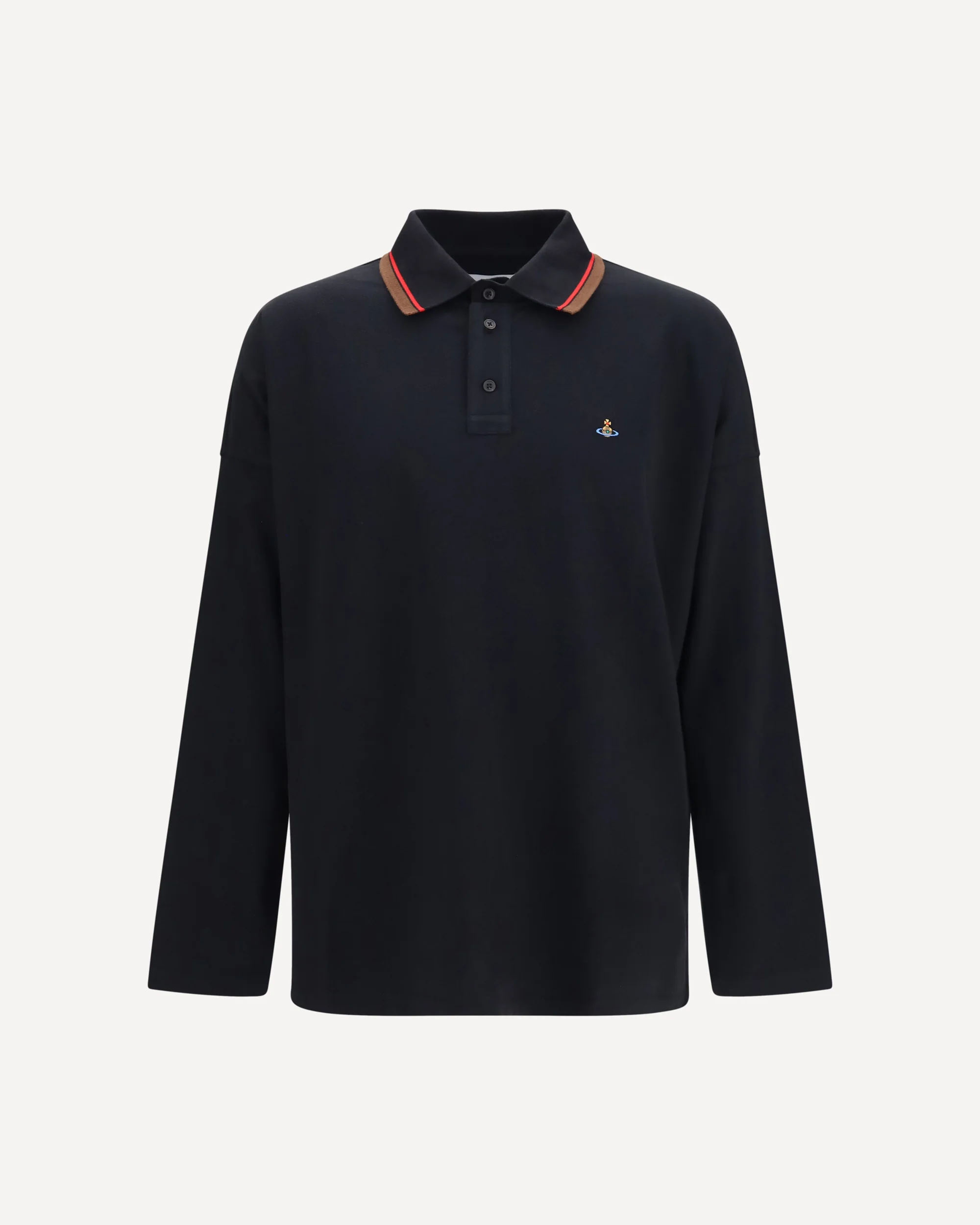 Oversized long-sleeve Polo - BLACK | Cheap Luxury Handbags Store,