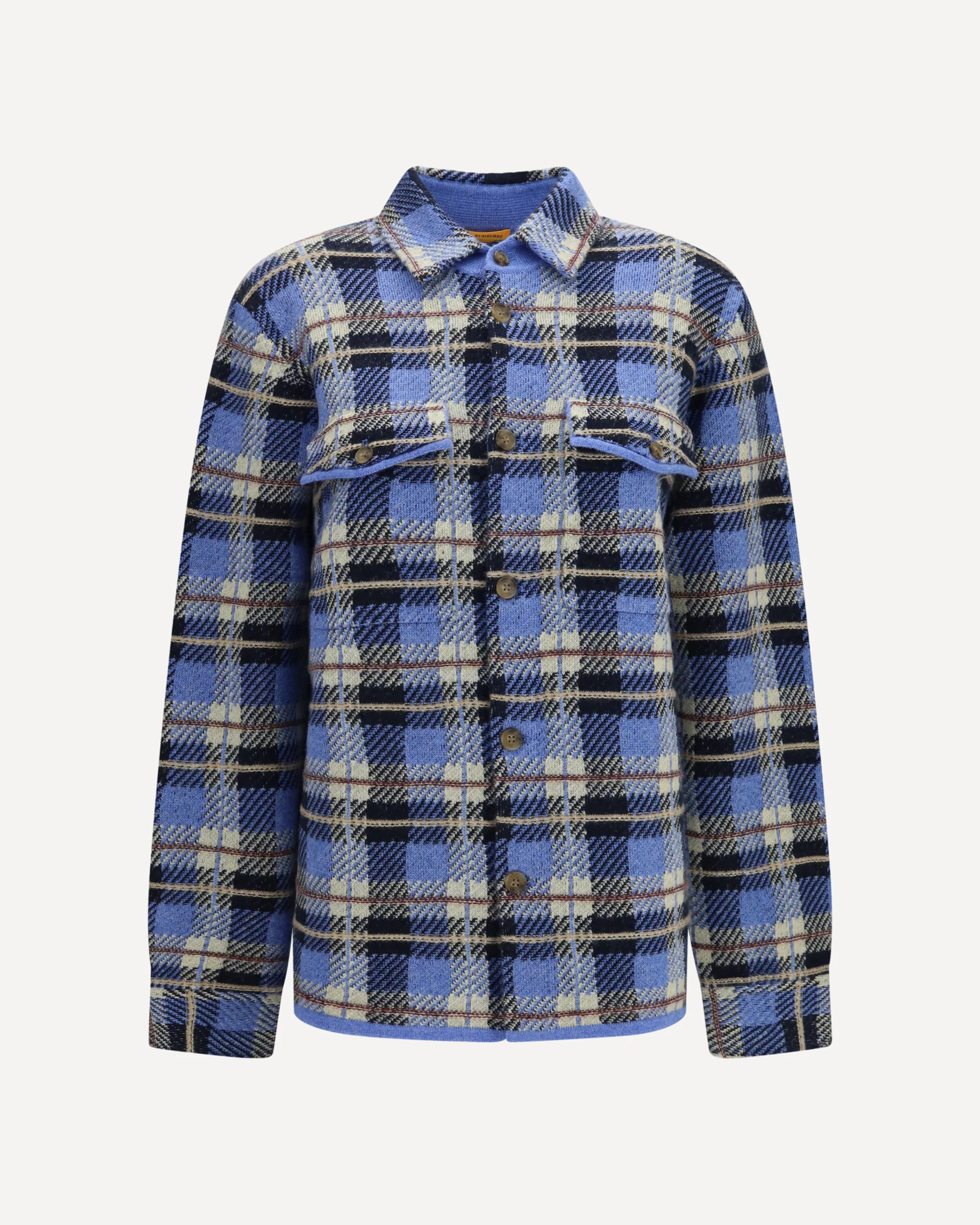 Checked cashmere Shirt - LIGHT BLUE | Cheap Luxury Handbags Store,