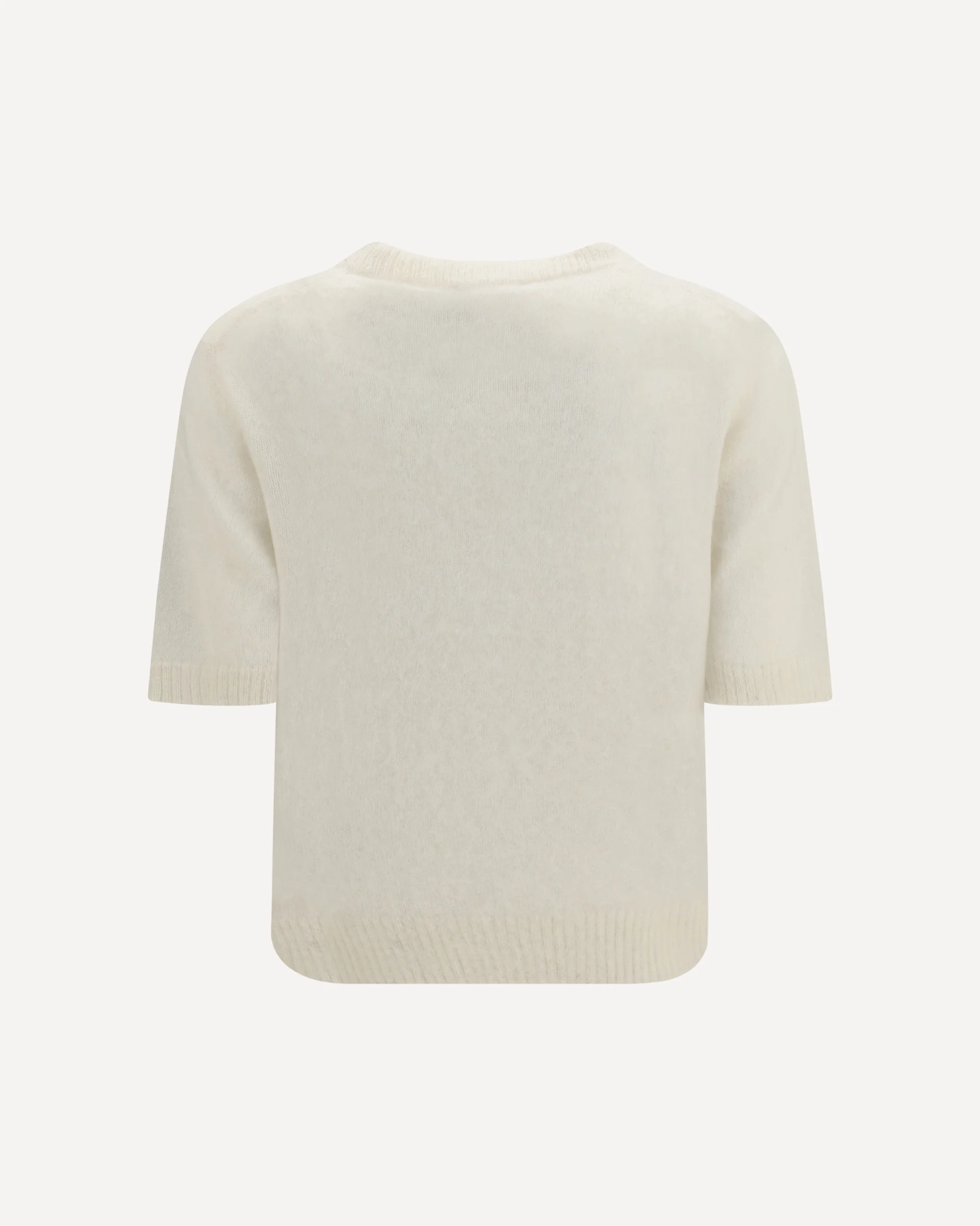Alpaca graphic knit T-shirt - CREAM | Cheap Luxury Handbags Store,