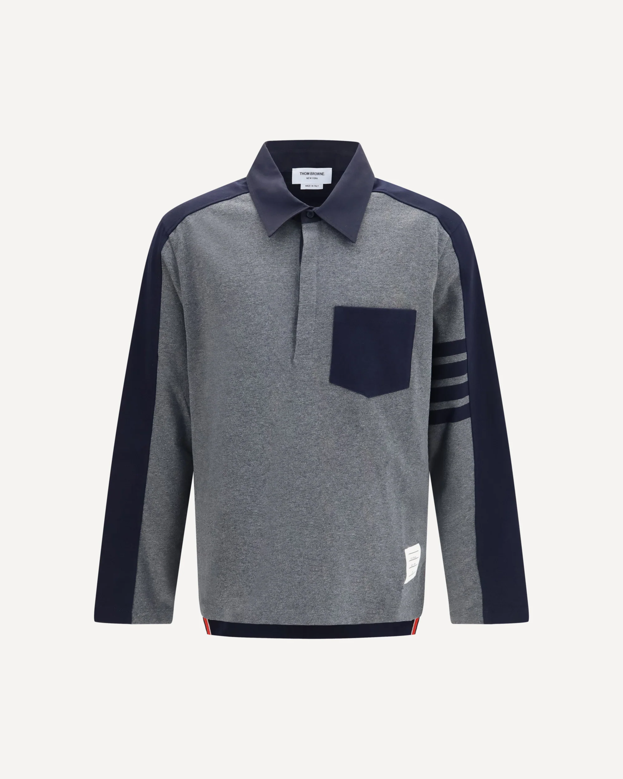 Oversized Colorblock Rugby Polo - GREY | Cheap Luxury Handbags Store,