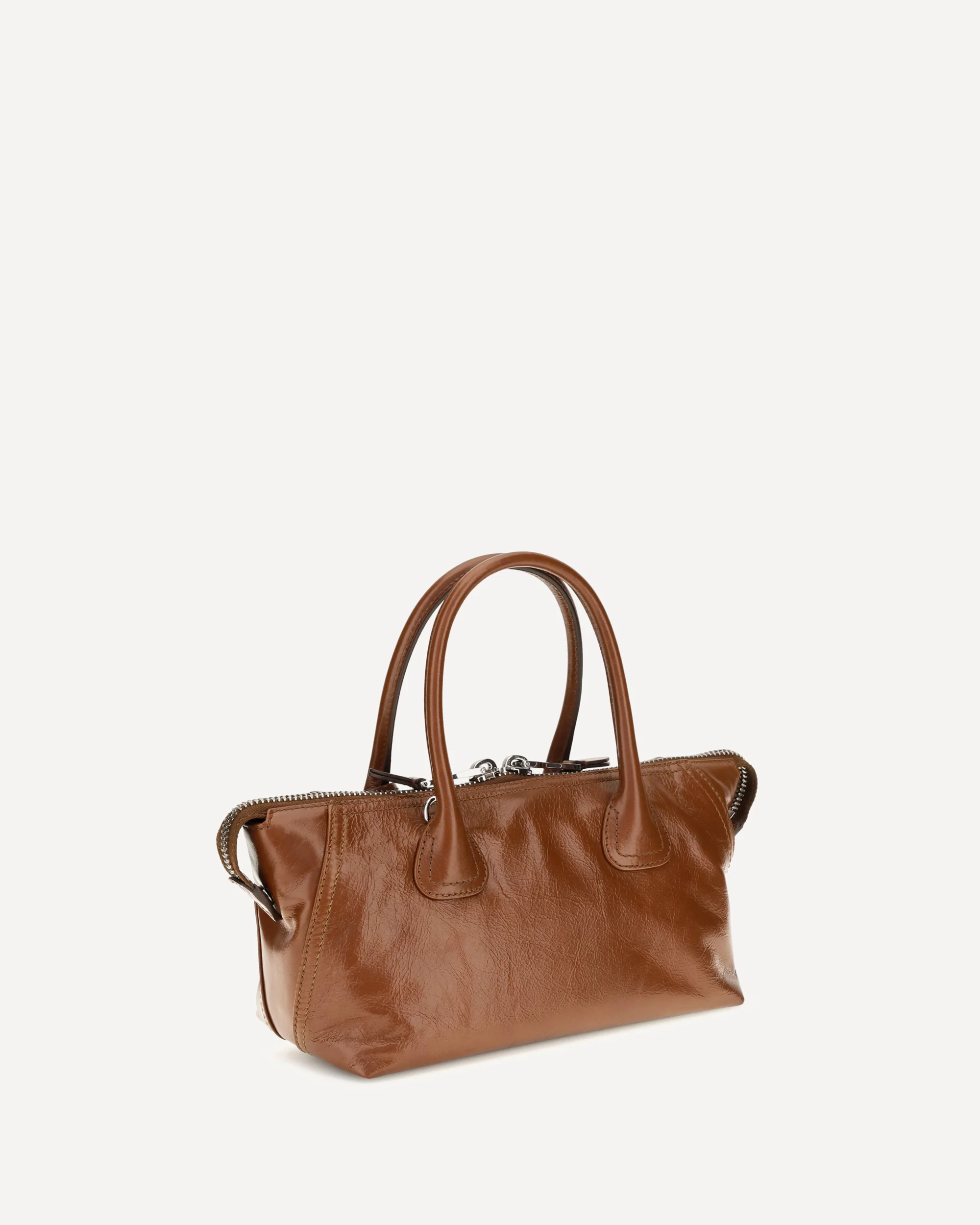 Glossy leather Handbag - BROWN | Cheap Luxury Handbags Store,