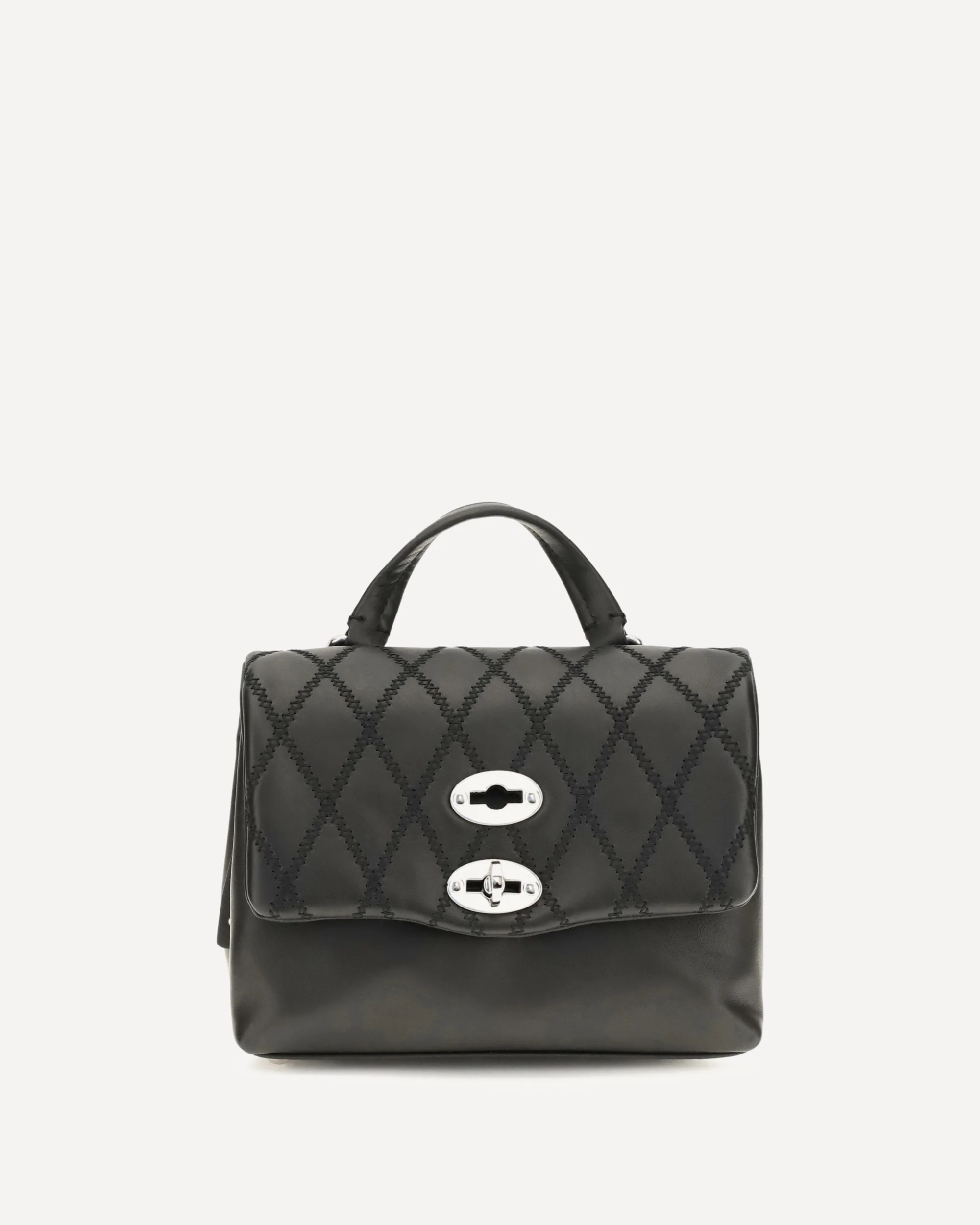 Mini Postina Tramè leather Top Handle Bag - BLACK | Cheap Luxury Handbags Store,