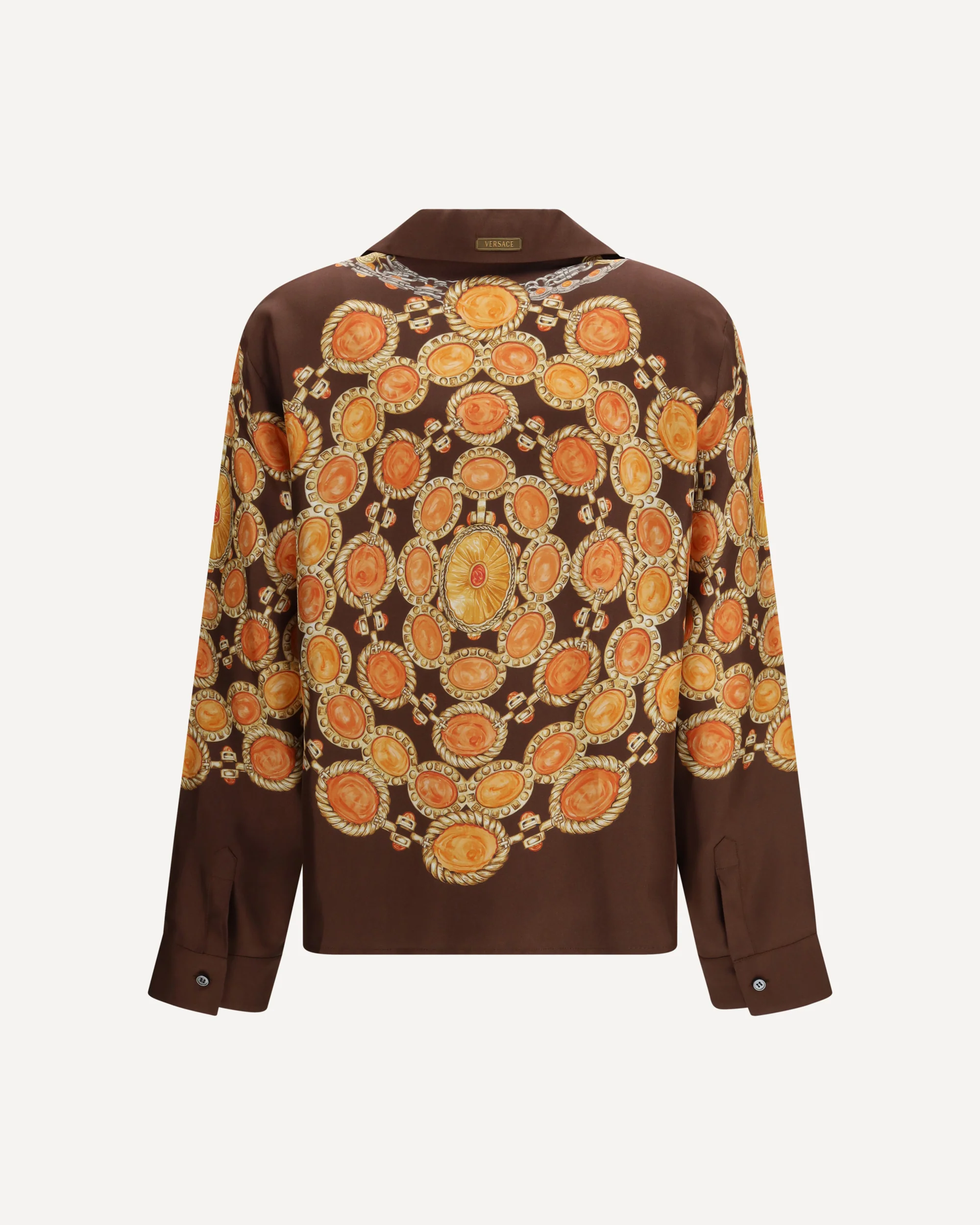 Chain print buttoned Shirt - BROWN | Cheap Luxury Handbags Store,