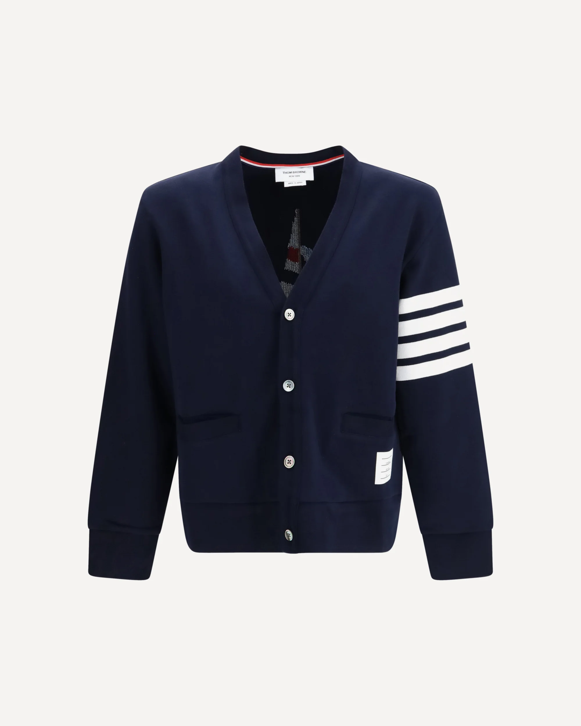 4-Bar Boat cotton Cardigan - BLUE | Cheap Luxury Handbags Store,