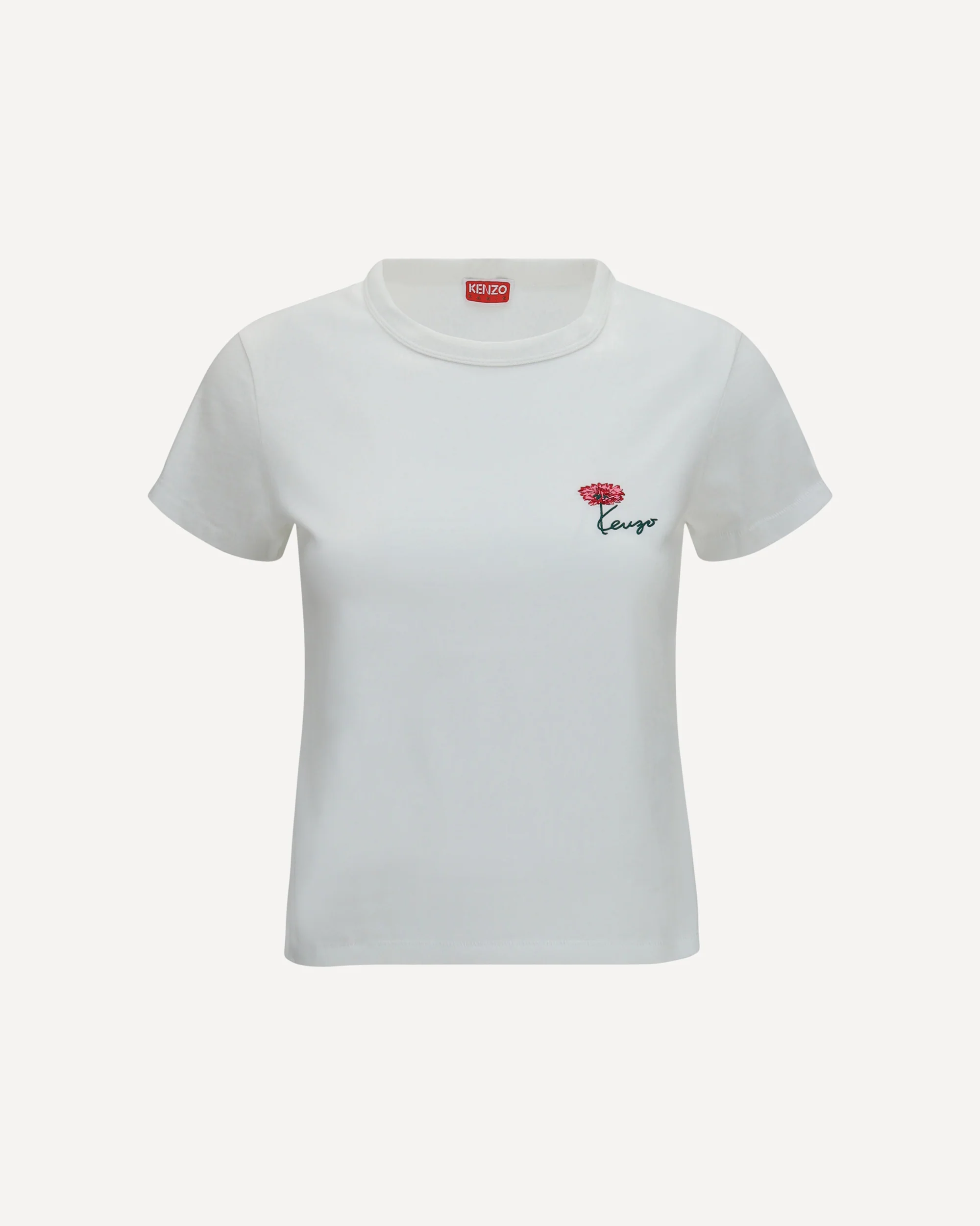 Kenzo Tulip embroidered cotton T-shirt - WHITE | Cheap Luxury Handbags Store,