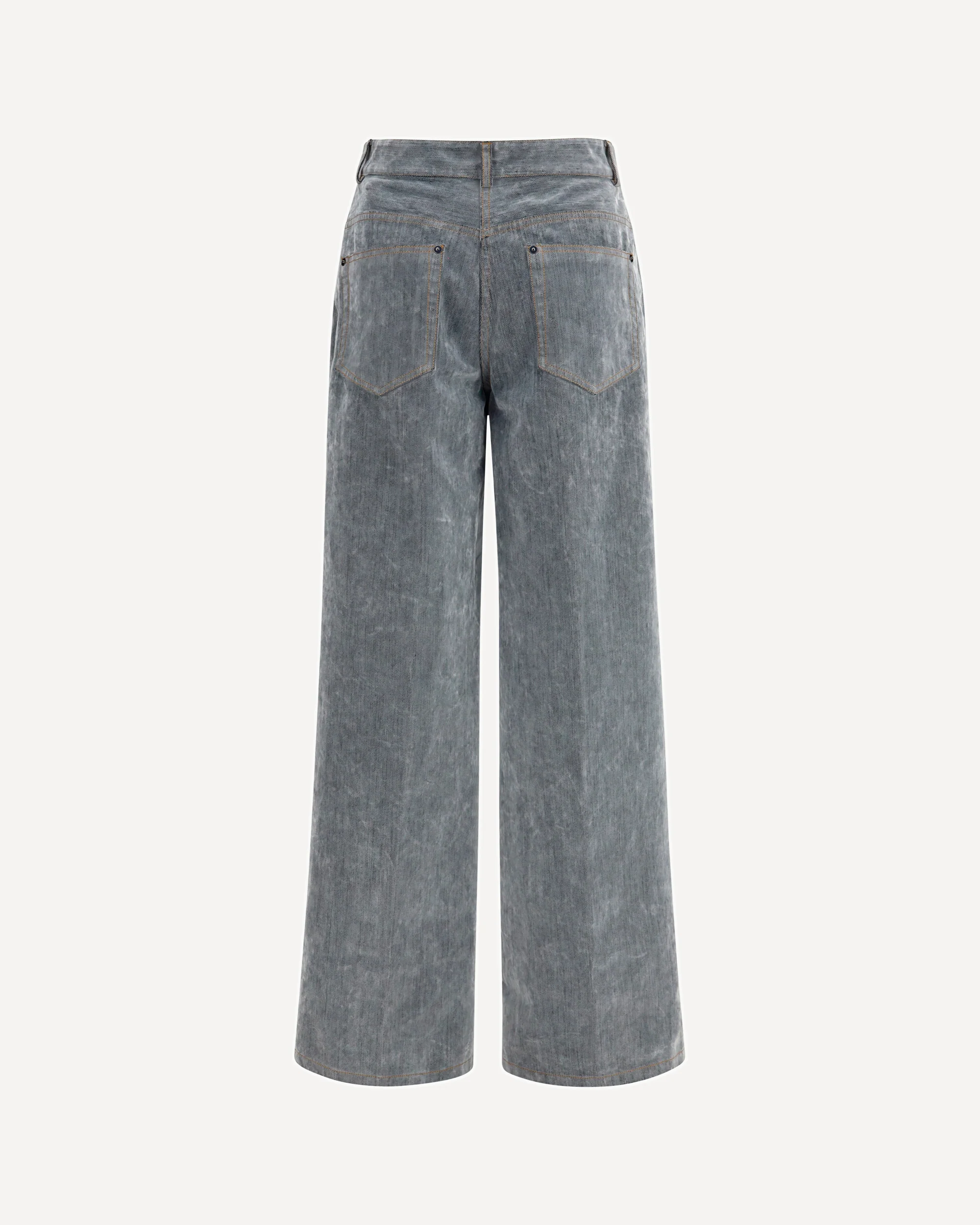 Wide leg Jeans in flocked denim - GREY | Cheap Luxury Handbags Store,