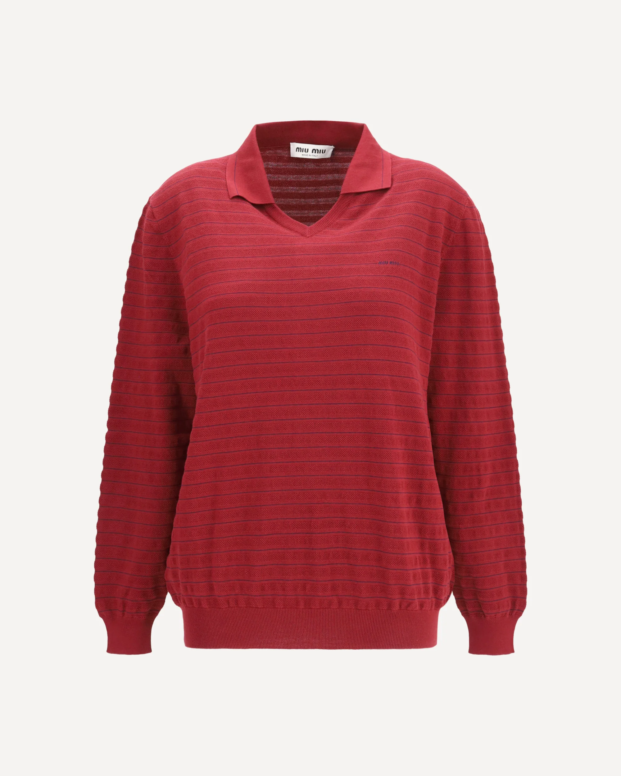 Cotton V-neck Sweater - BORDEAUX | Cheap Luxury Handbags Store,