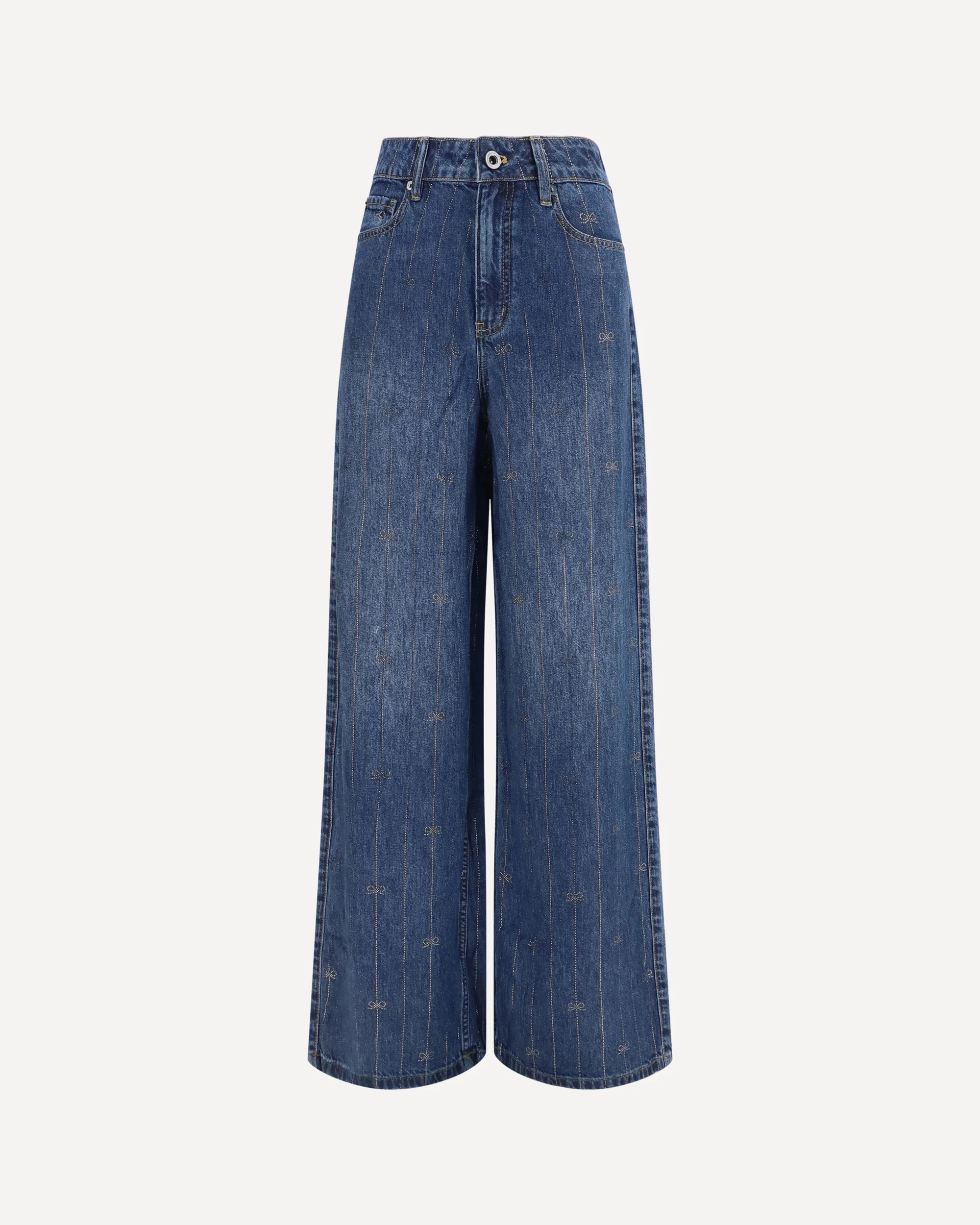 Crystal-striped Jeans - BLUE | Cheap Luxury Handbags Store,