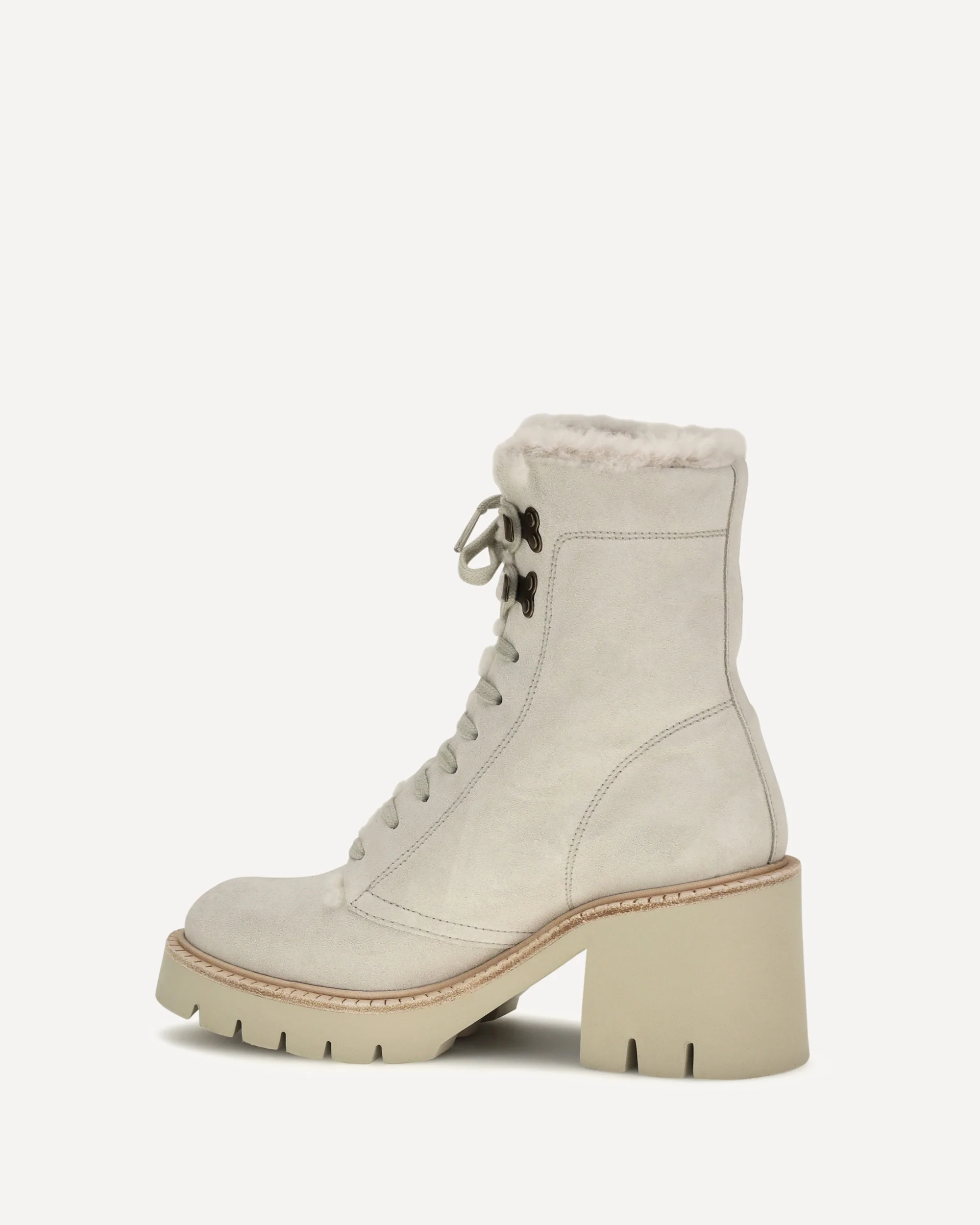 Zineta suede lace-up ankle Boots - CREAM | Cheap Luxury Handbags Store,