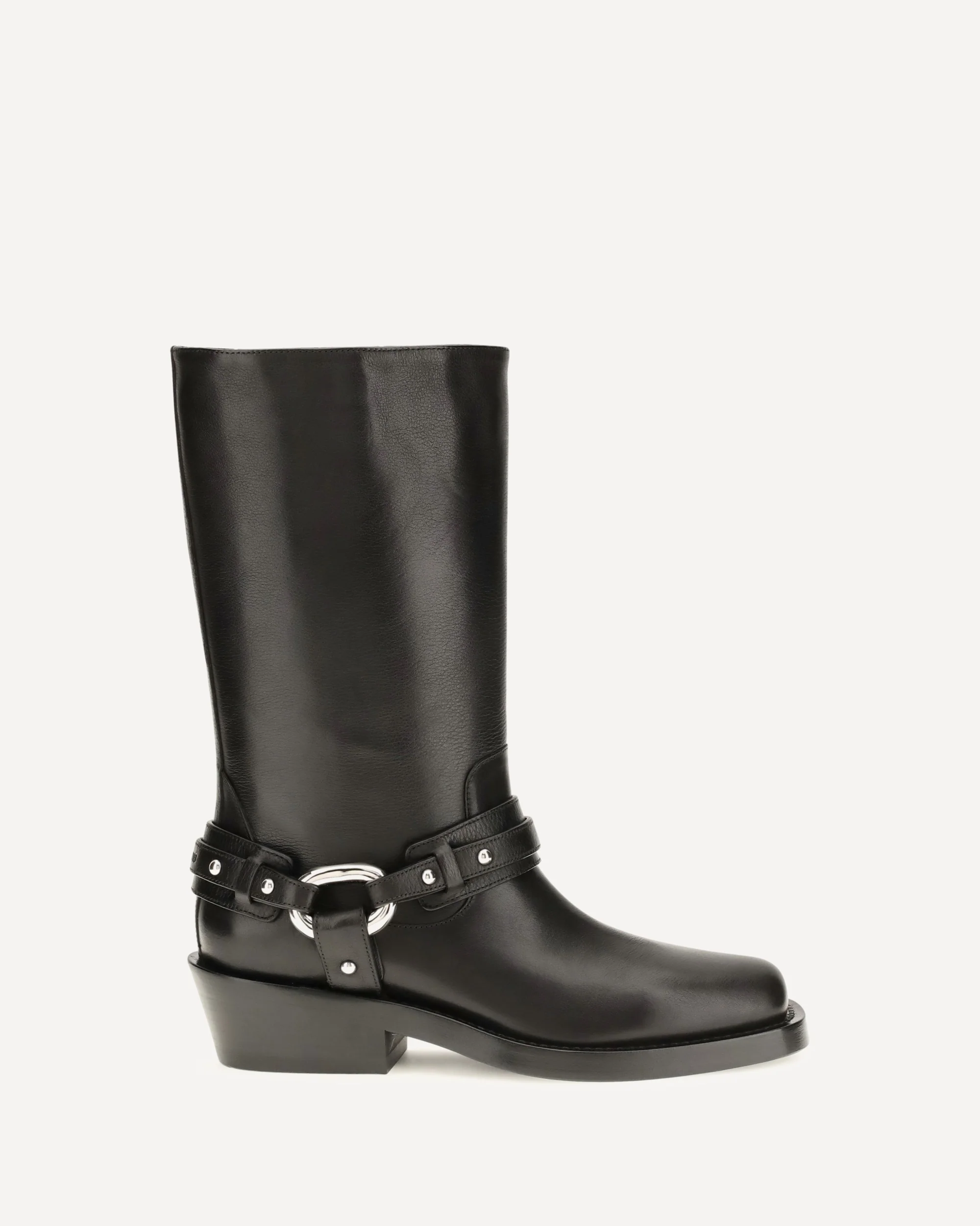 Leather buckle snkle Boots - BLACK | Cheap Luxury Handbags Store,