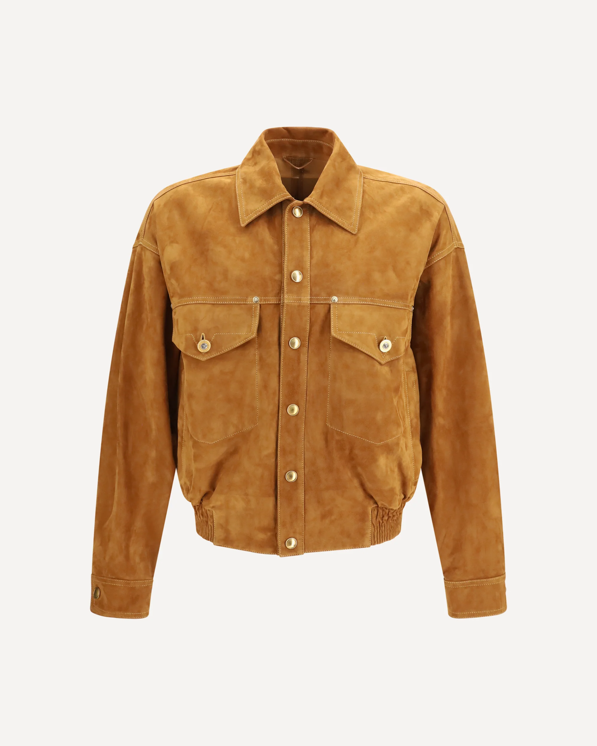 Leather button Jacket - BROWN | Cheap Luxury Handbags Store,
