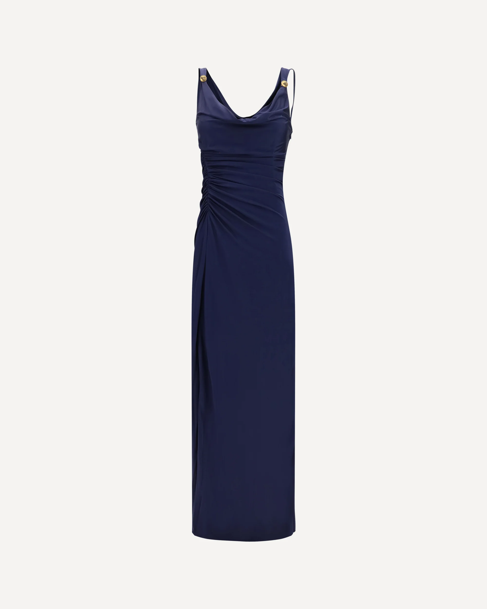 Long Dress in soft viscose jersey - BLUE | Cheap Luxury Handbags Store,