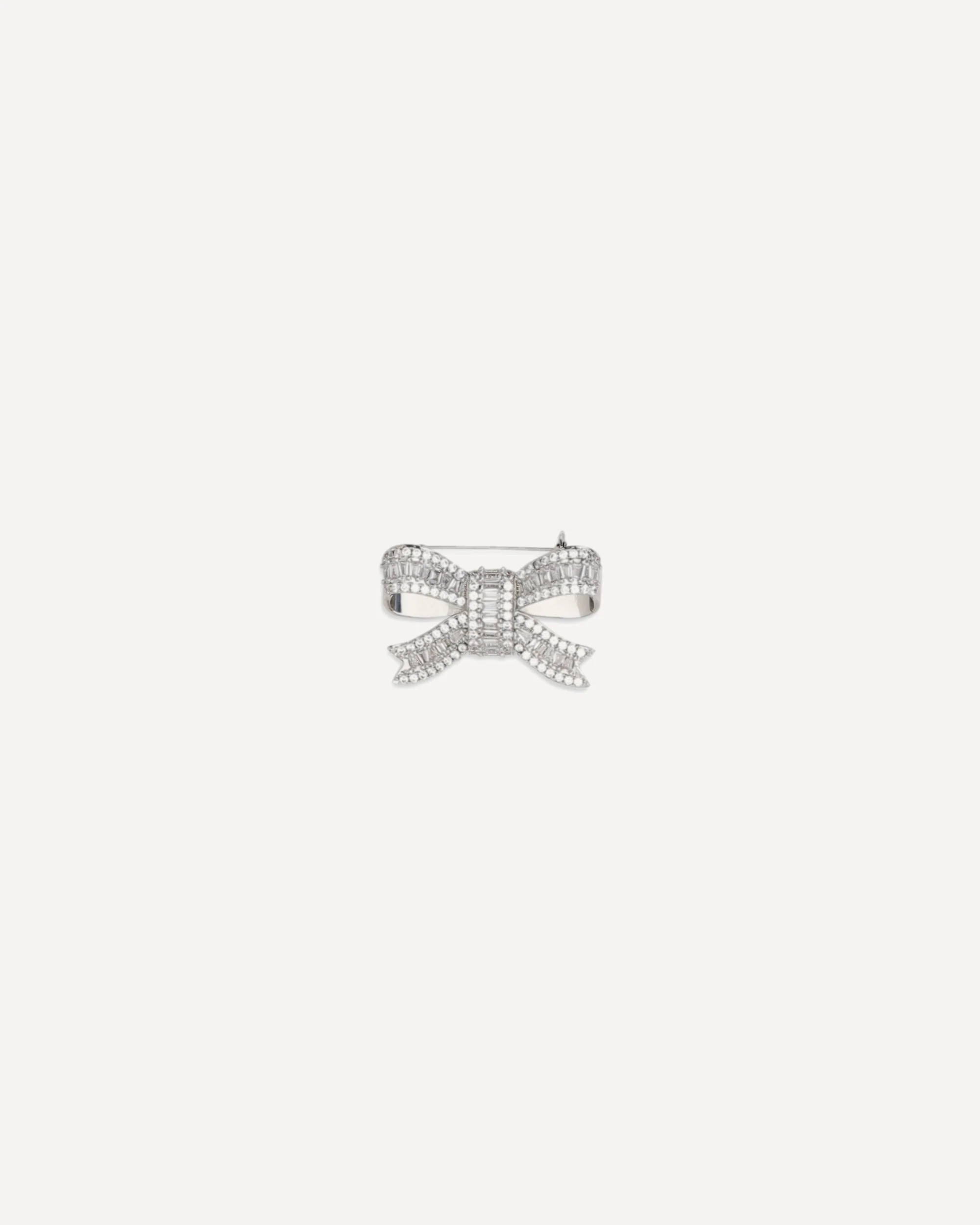 Crystal Bow Brooch - SILVER | Cheap Luxury Handbags Store,