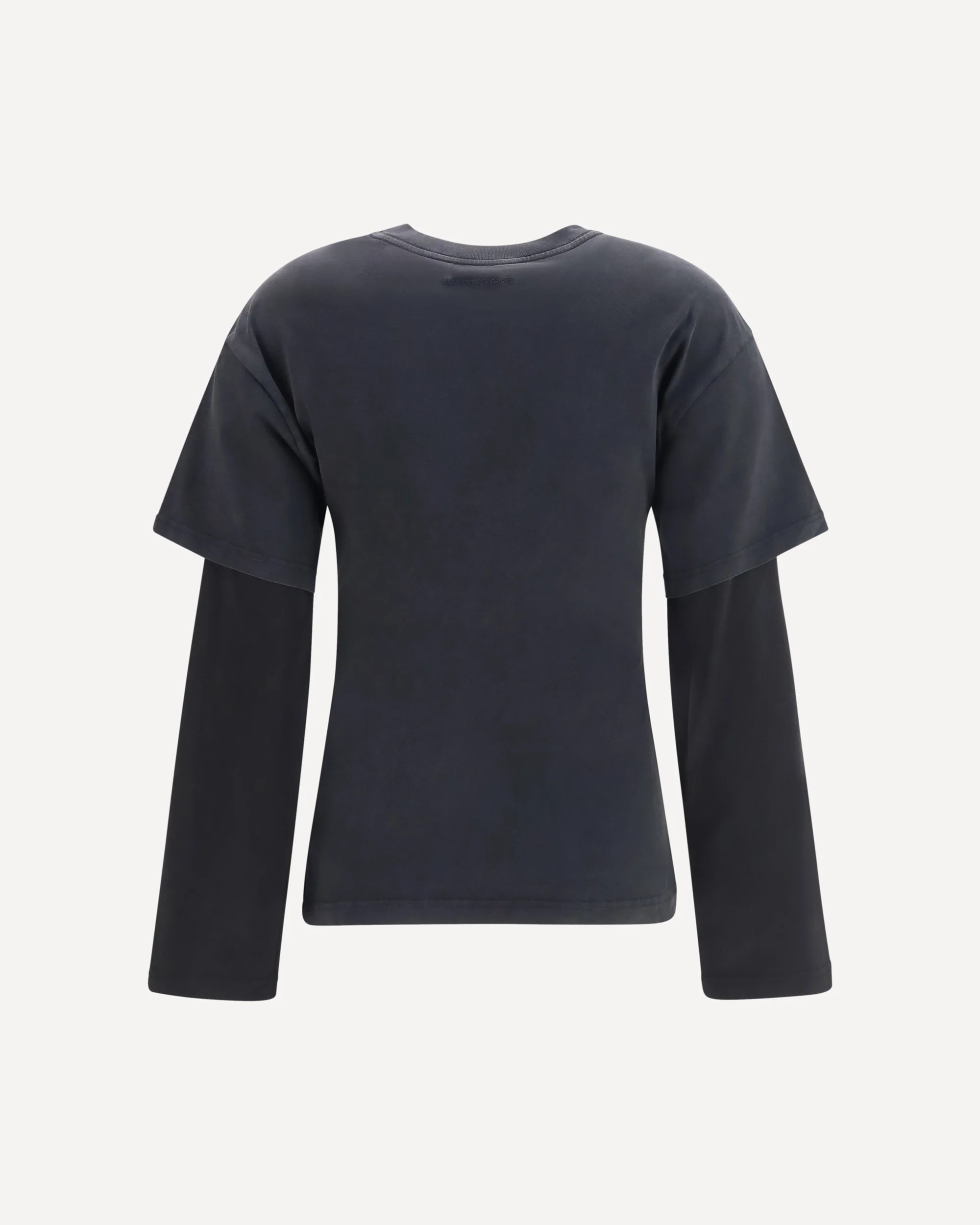 Logo print double sleeves T-shirt - BLACK | Cheap Luxury Handbags Store,