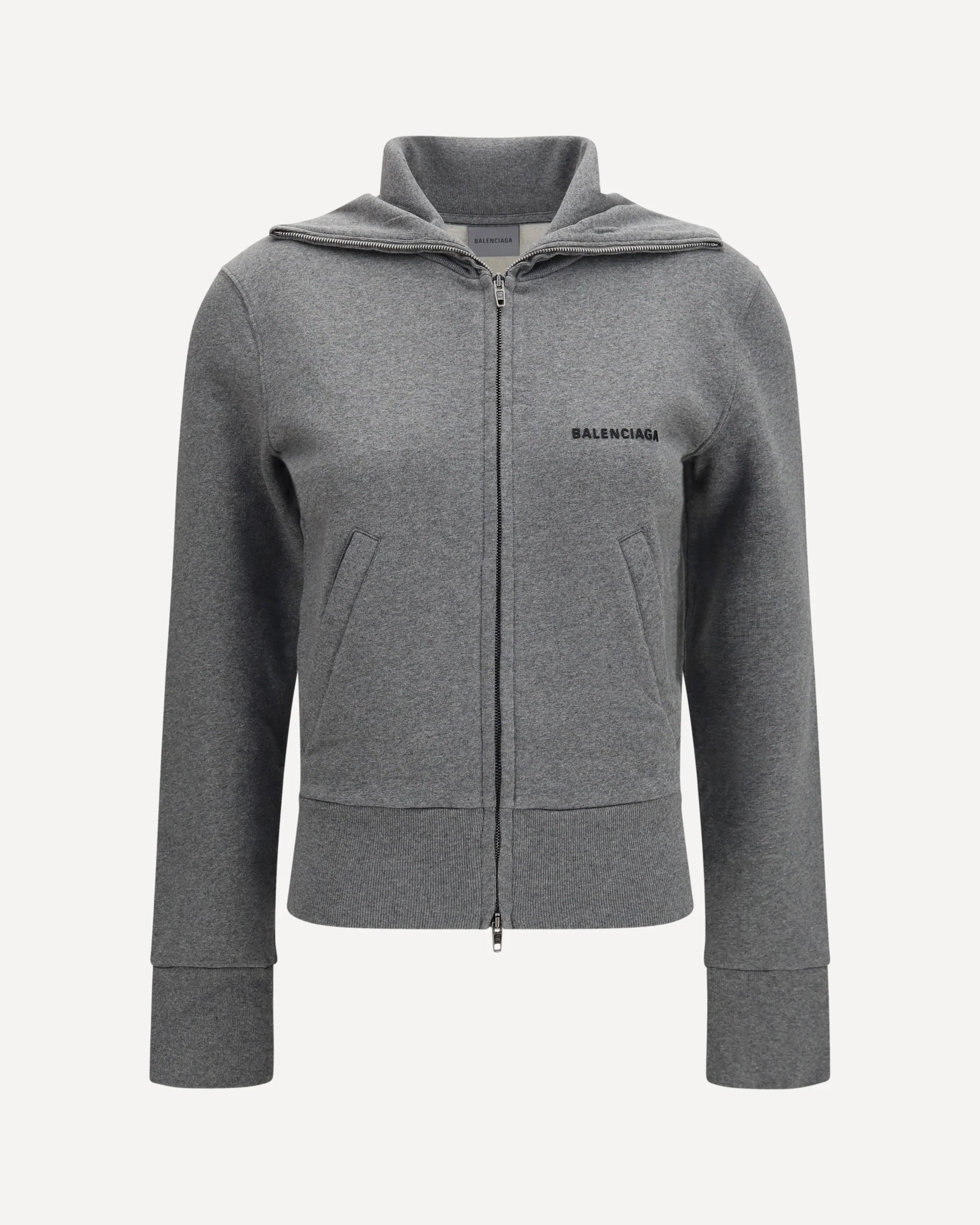 Fitted zip-up Hoodie - GREY | Cheap Luxury Handbags Store,