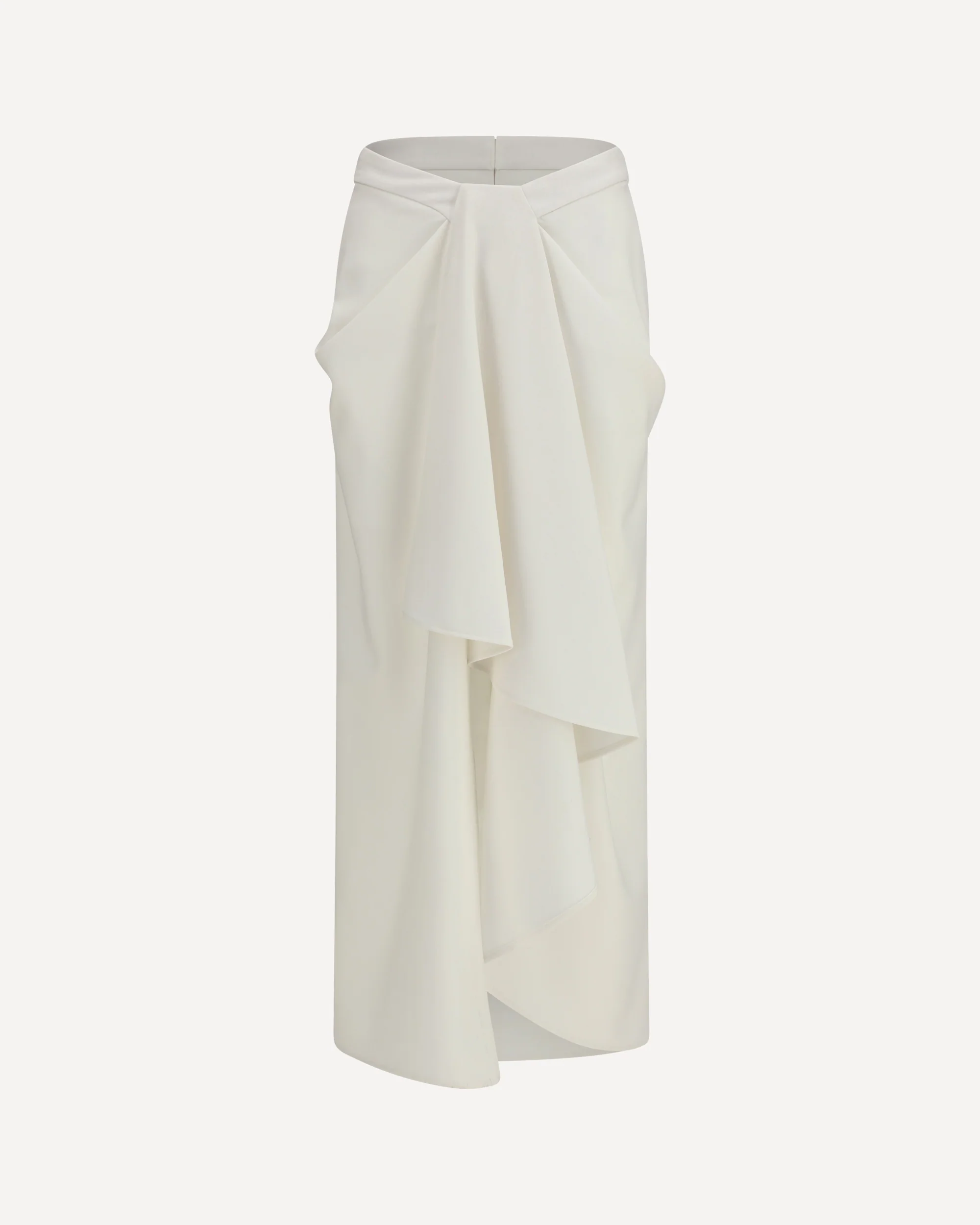 Long draped wool and mohair Skirt - WHITE | Cheap Luxury Handbags Store,