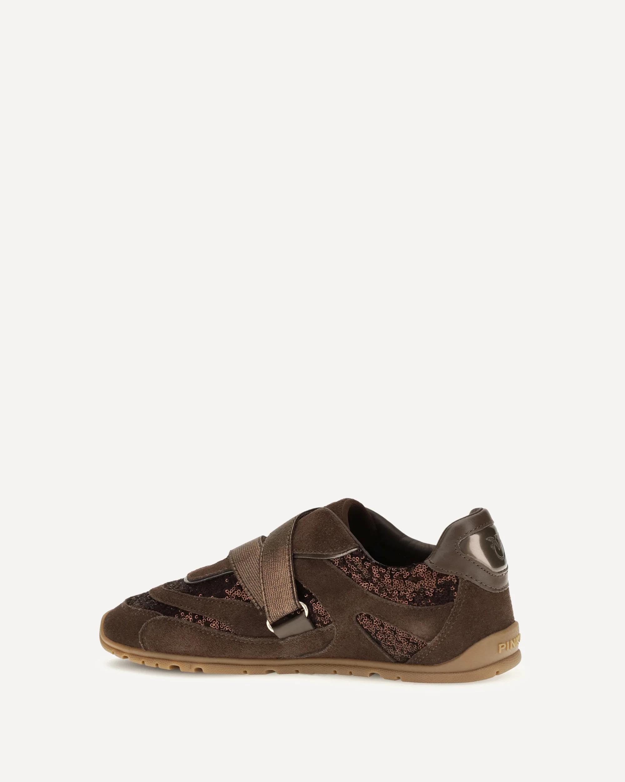 Yulia suede Sneakers with sequins - BROWN | Cheap Luxury Handbags Store,
