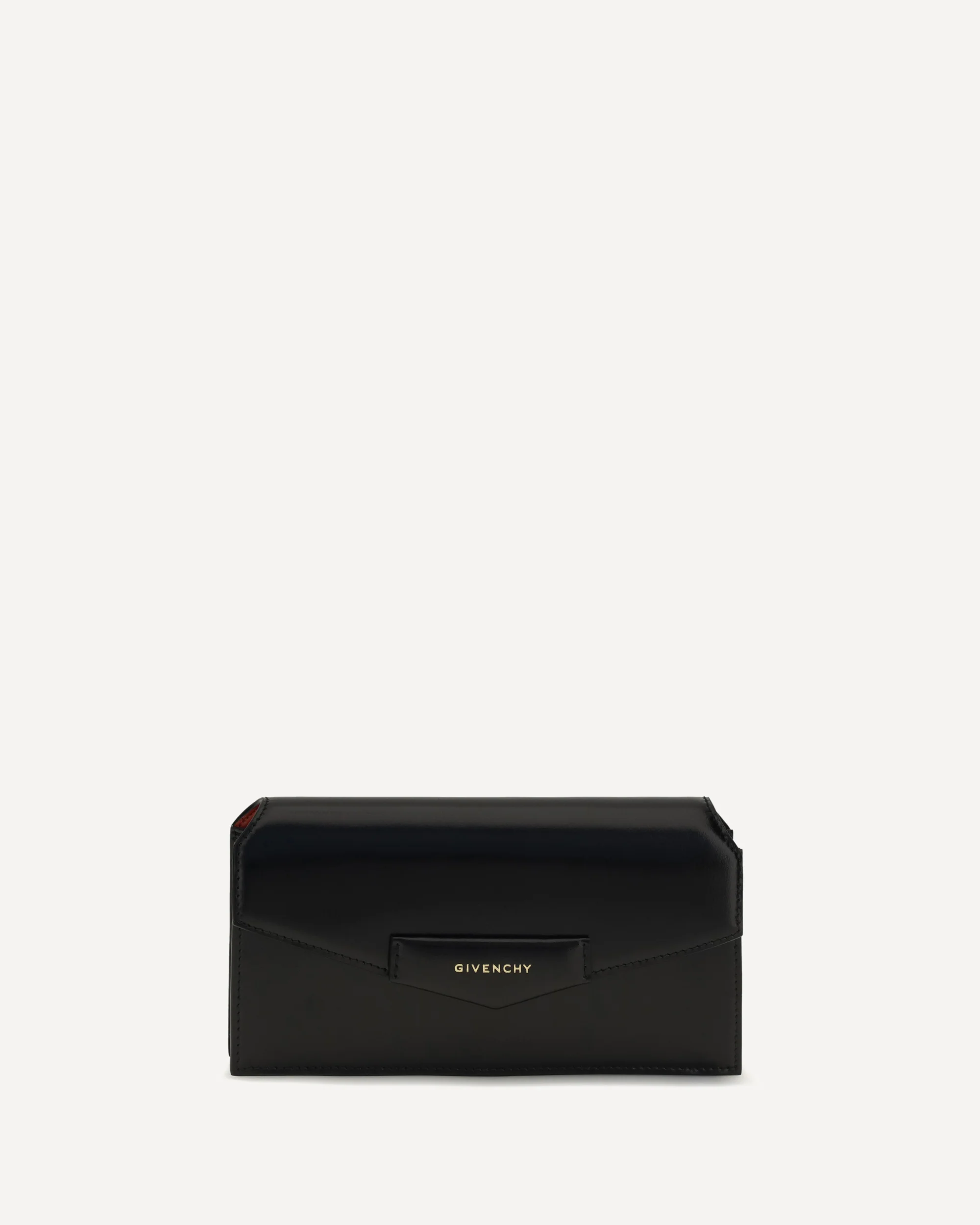 Antigona Box leather pouch with chain - BLACK | Cheap Luxury Handbags Store,