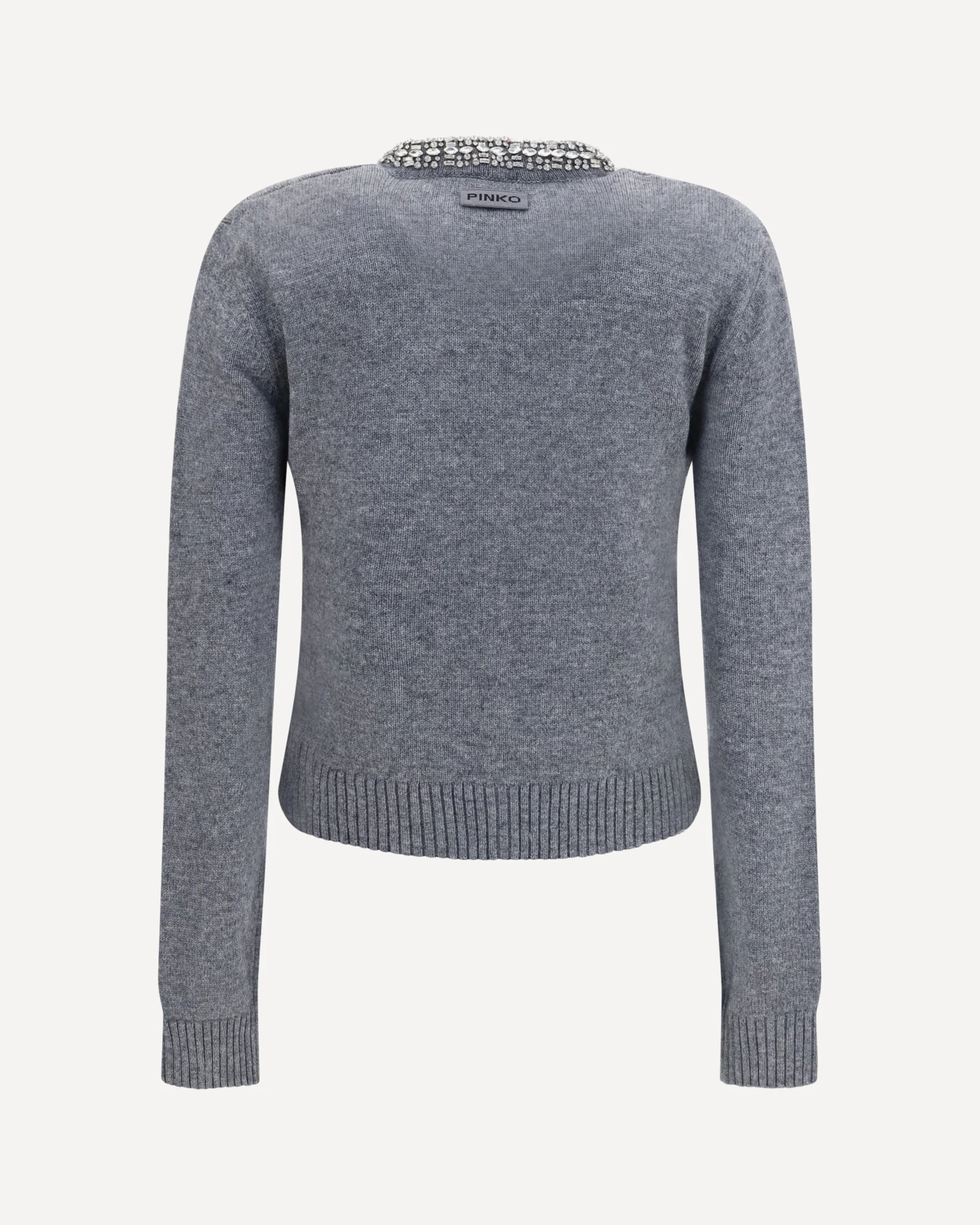 Colonia Cardigan with jewel collar - GREY | Cheap Luxury Handbags Store,