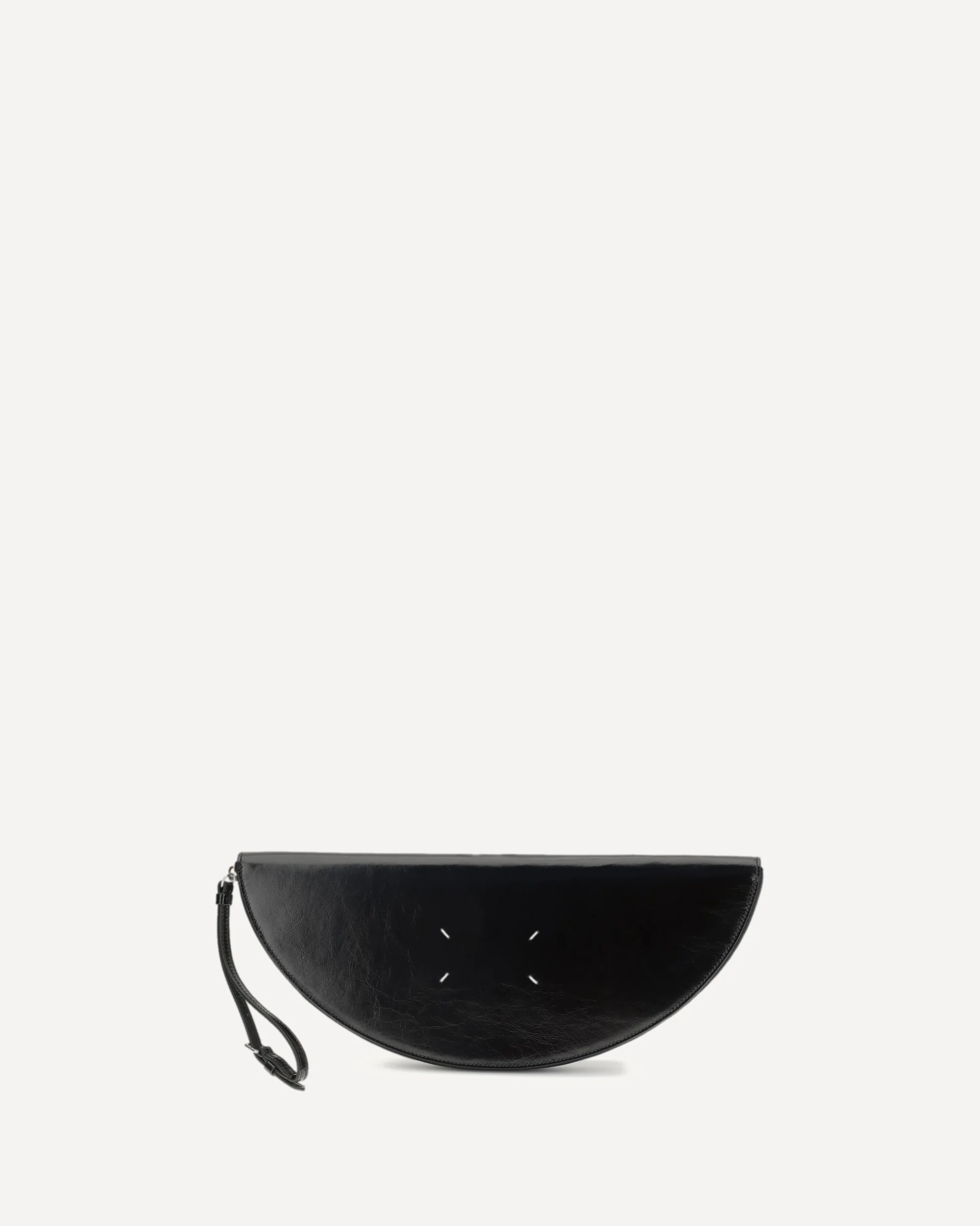 Halfmoon leather Clutch Bag - BLACK | Cheap Luxury Handbags Store,