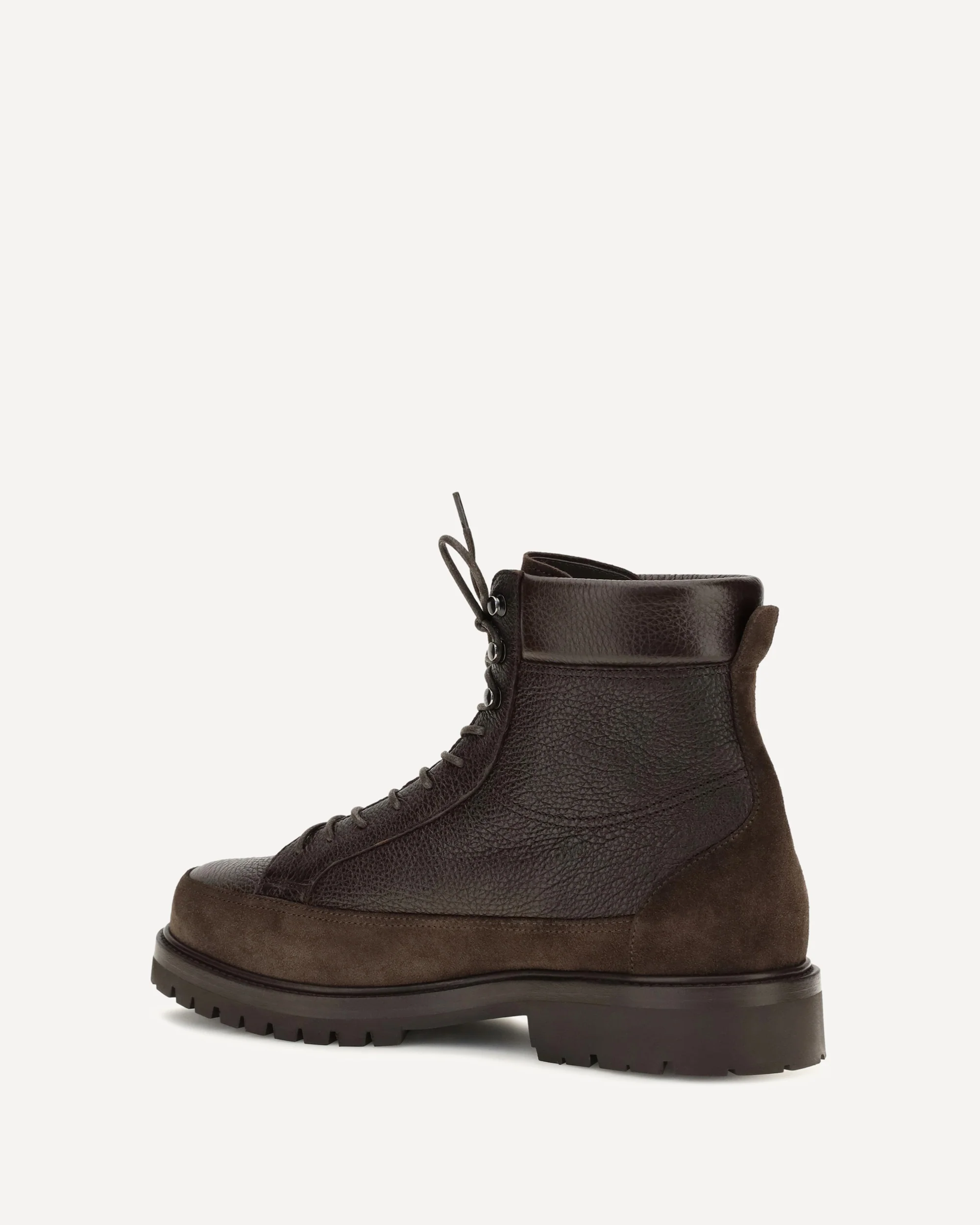 Lace-up deer leather and suede ankle Boots - BROWN | Cheap Luxury Handbags Store,