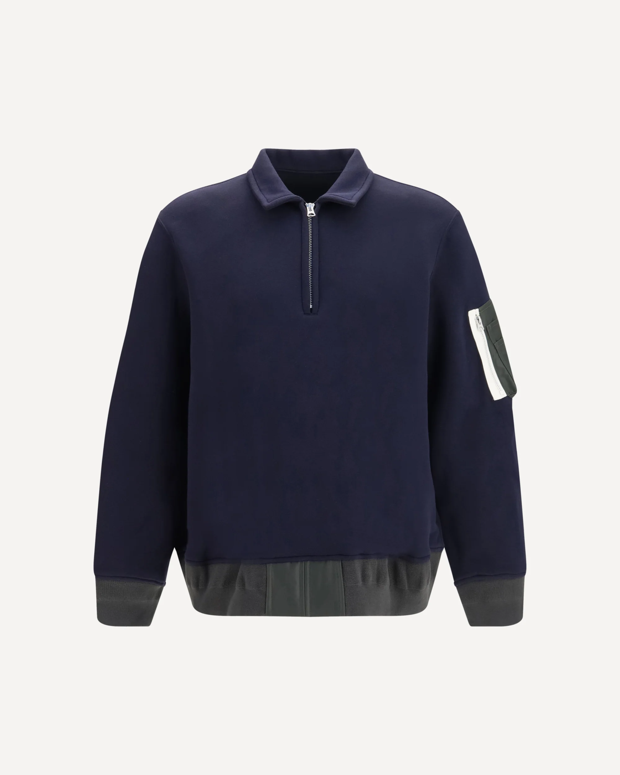 Terry cloth zip Polo - BLUE | Cheap Luxury Handbags Store,